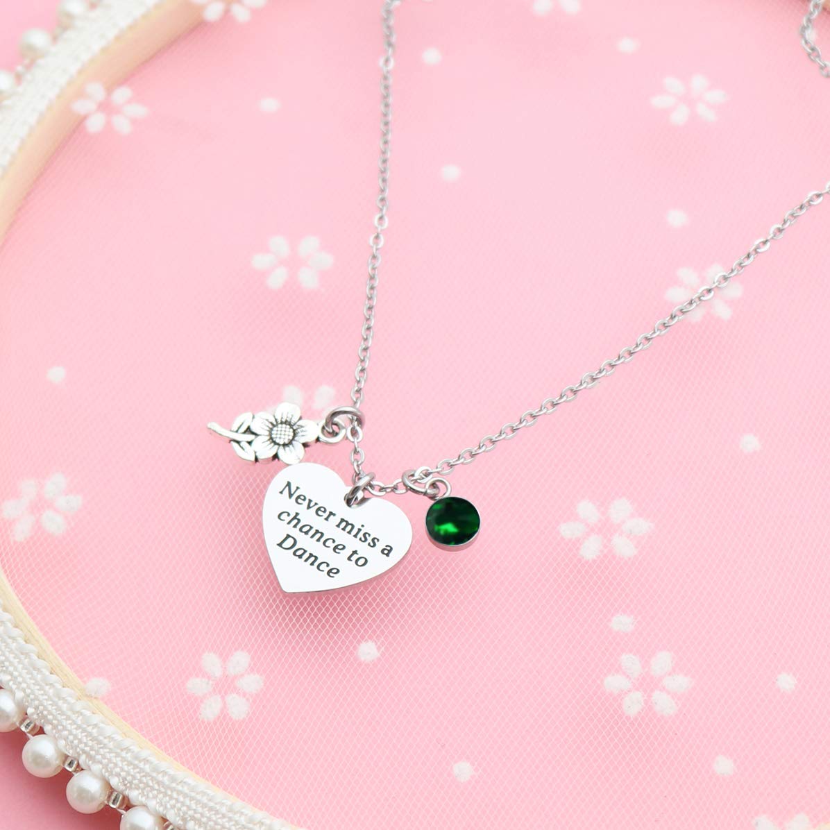 Eilygen Dancer Gift Dance Women Necklace - Stainless Steel Never Miss a Chance to Dance Jewelry for Ballet Enthusiasts & Dance Lovers