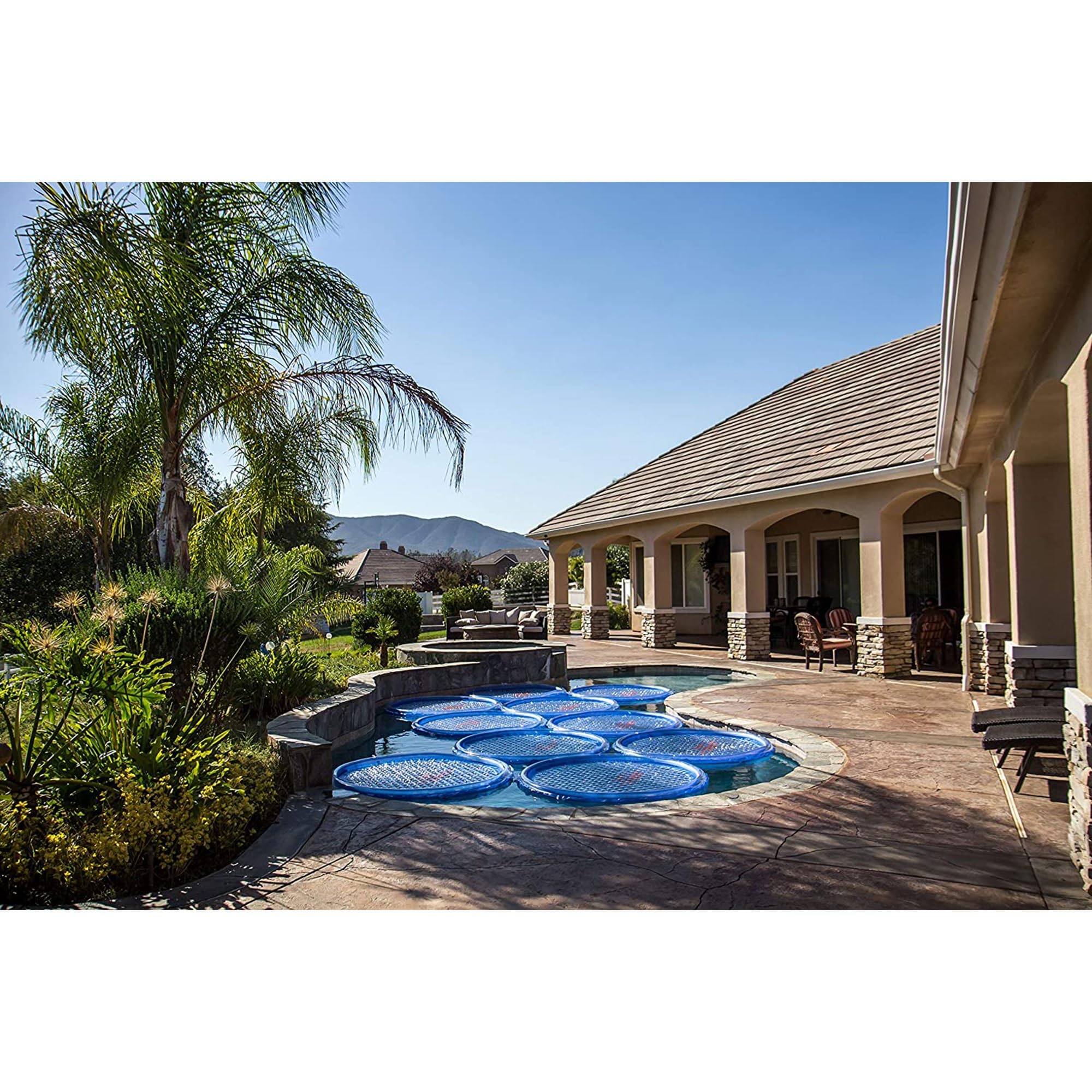 Solar Pool Heater Cover - 6 Pack UV Resistant Sun Rings for Inground & Above Ground Swimming Pools & Hot Tubs | Efficient Solar Heating Accessory | Perfect for Backyard, Spa & Outdoor Water Heating