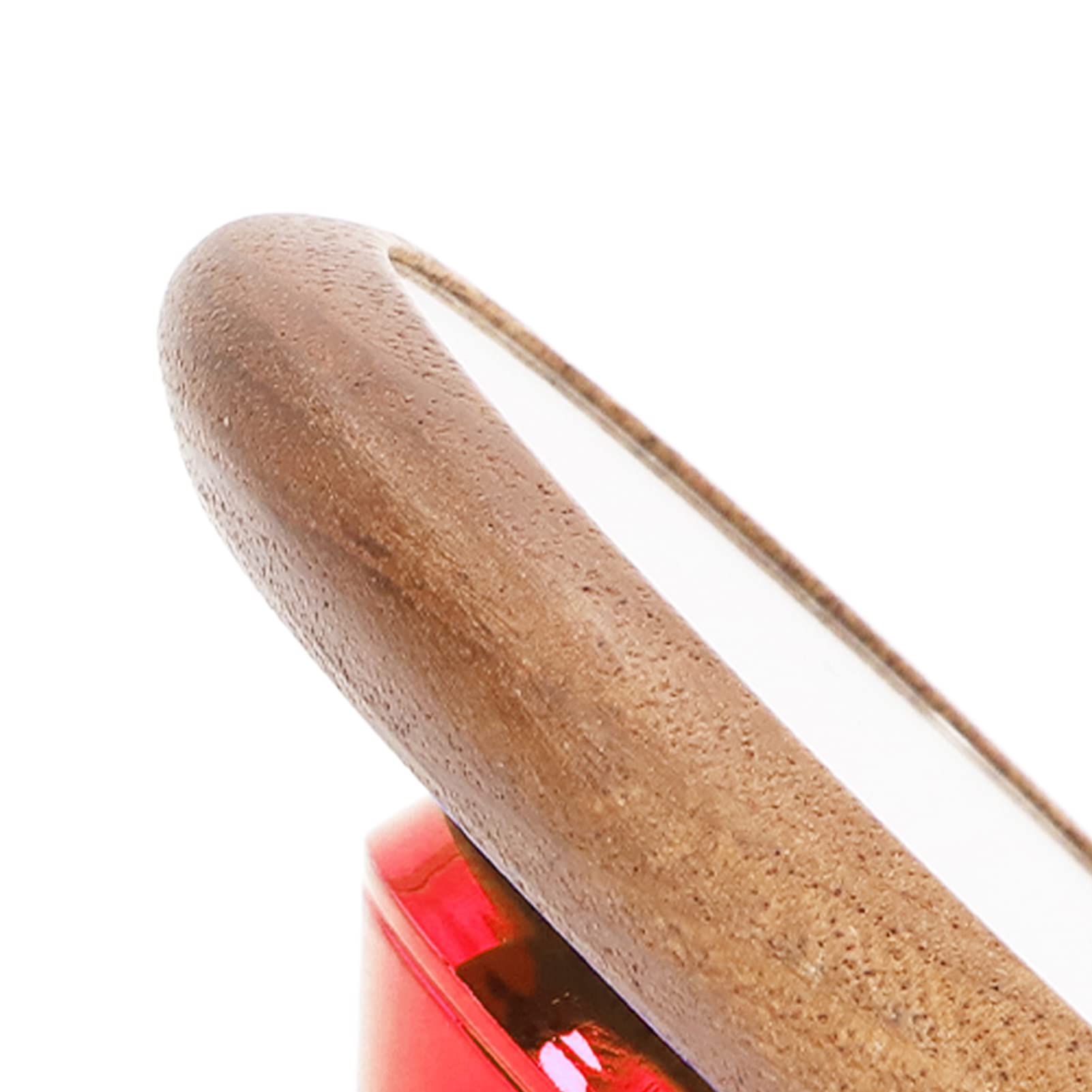 Premium Magnetic Coffee Tamper Mirror with Reflective Surface & Wooden Base - Barista Tool for Espresso Machine Leveling & Tamping - Perfect for Home Cafes, Coffee Shops & Professional Baristas