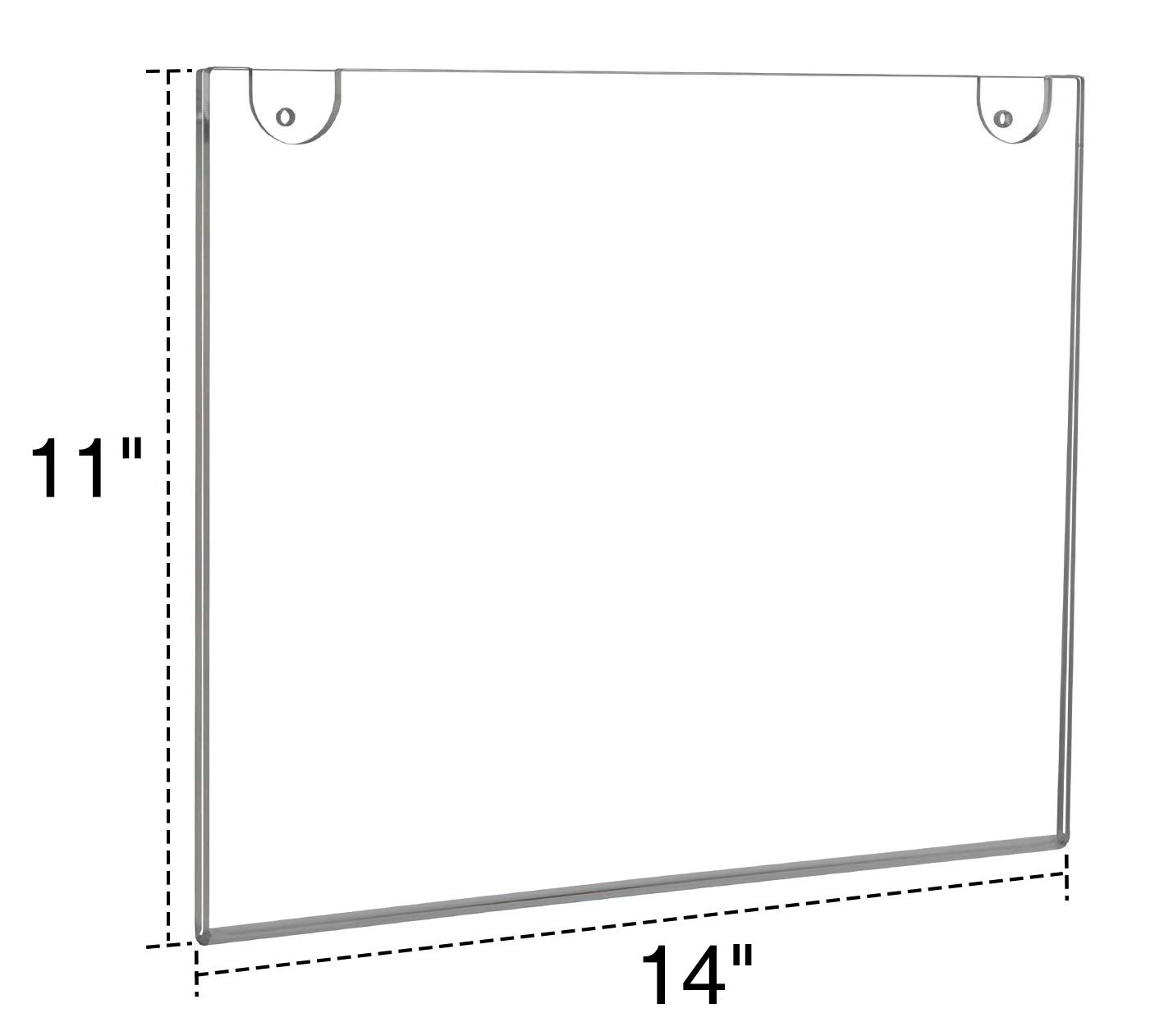 NIUBEE 11x14 Acrylic Sign Holder - Clear Wall Mount Plastic Photo Frame for Paper Documents - Perfect for Retail Displays, Office Signs & Menu Boards