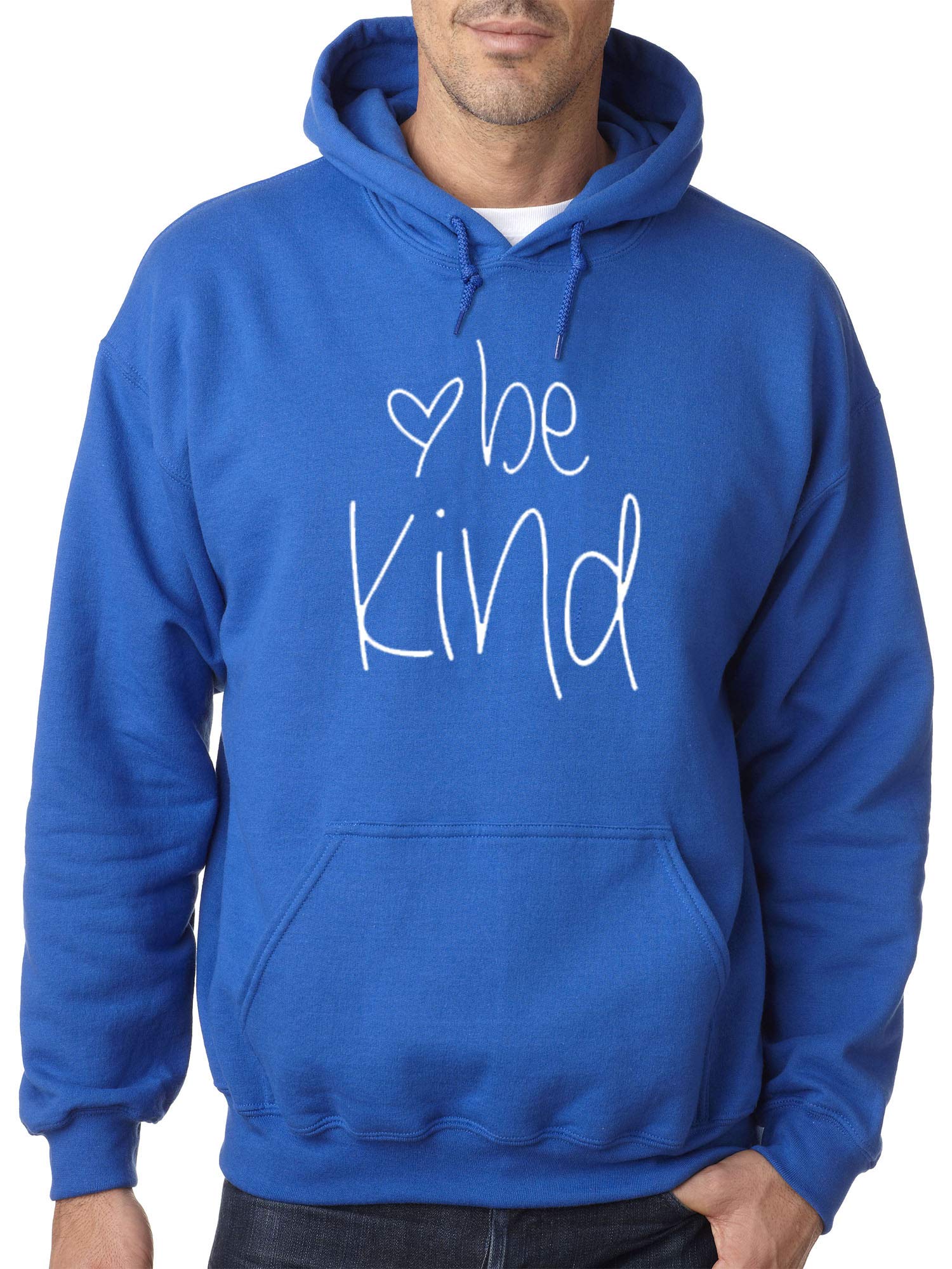 True Way 1247 - Be Kind Heart Unisex Hoodie Sweatshirt, Nice Humble Pullover for Men & Women, 4XL Royal Blue - Perfect for Casual Wear, Gifts, and Everyday Comfort