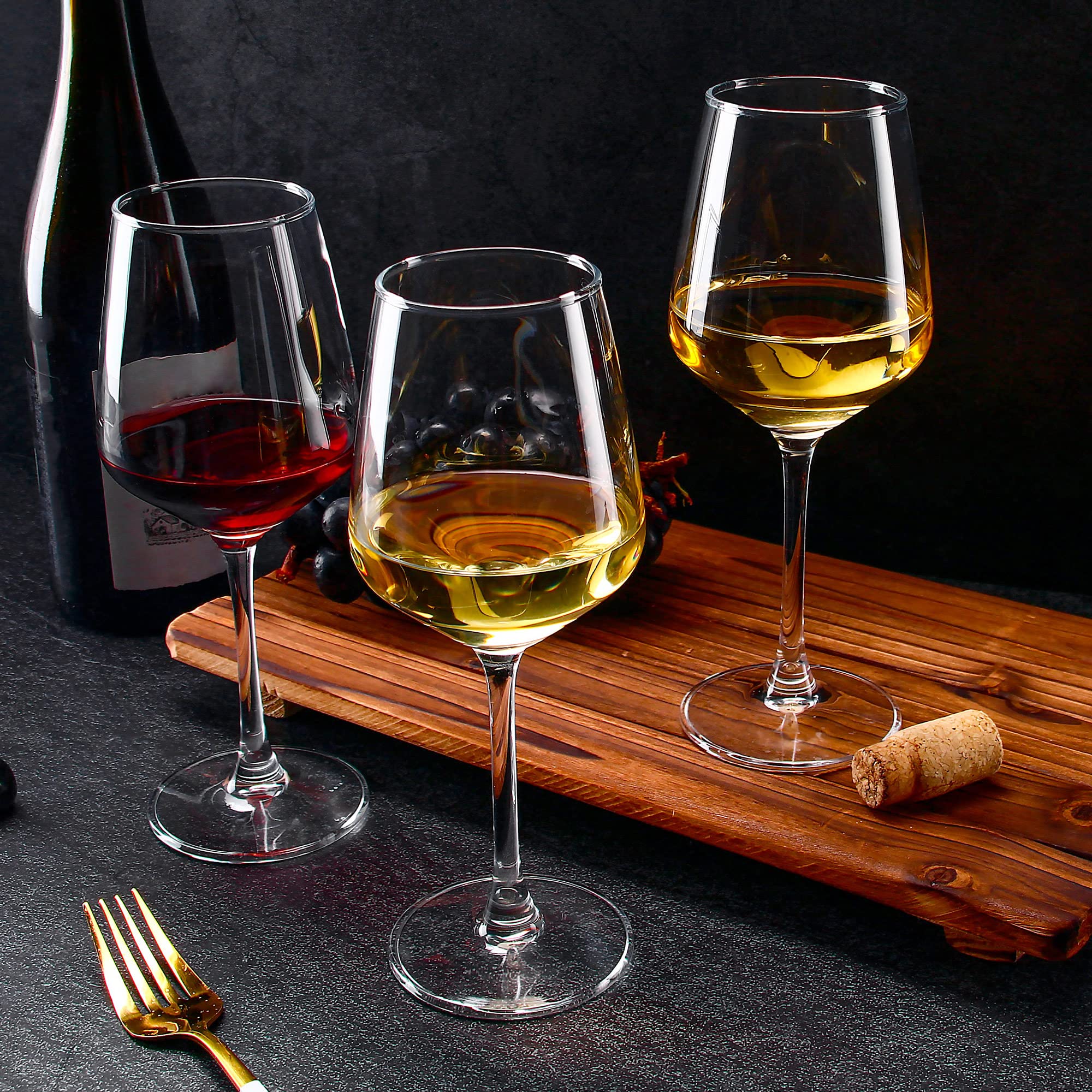 12-Piece Wine Glasses Set - 12oz Clear Red & White Wine Glasses with Long Stem - Elegant Glassware for Parties, Weddings, Home Dining & Gifts - Perfect for Wine Tasting, Dinner Parties & Romantic Evenings