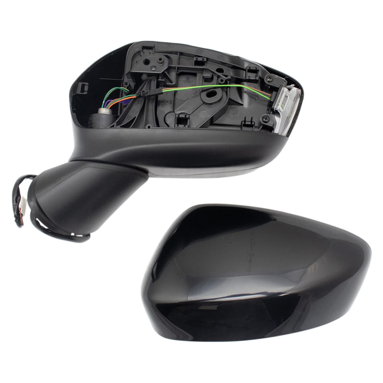 TRQ Left Side Mirror with Blind Spot Indicator - Compatible with 2013-2015 Mazda CX-5 (MA1320225) - No Heat Feature - Perfect for Safe Lane Changes & Parking Assistance