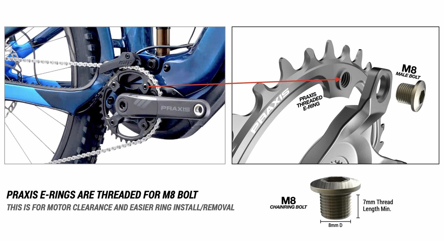 Praxis MTB E-Ring Steel 104 BCD 1x Narrow Wide Chainring - Durable Bike Chainring for Mountain Biking & Trail Riding