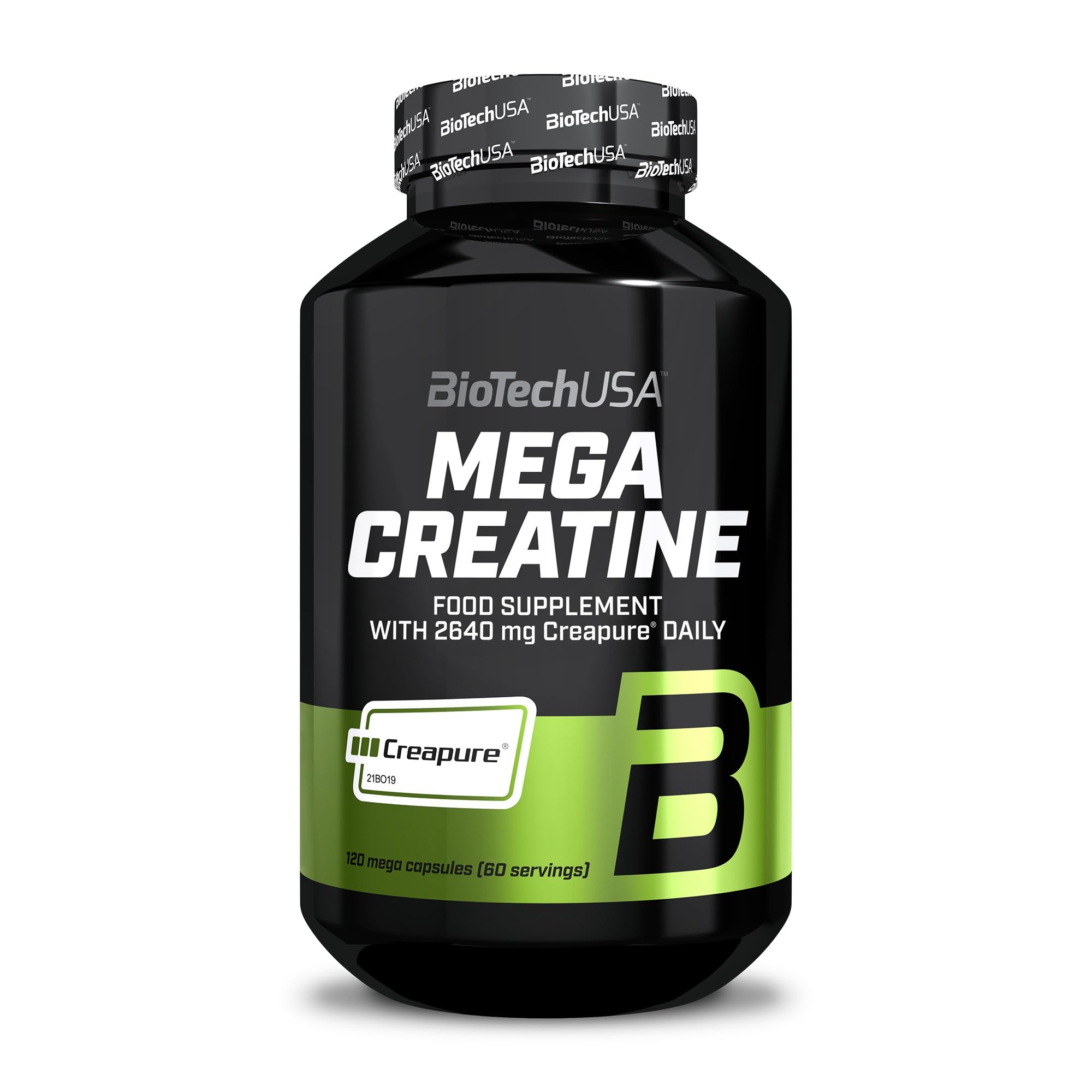 BioTechUSA Mega Creatine 120 Capsules - Premium Muscle Growth & Recovery Supplement for Athletes & Bodybuilders - Post-Workout & Strength Training Support