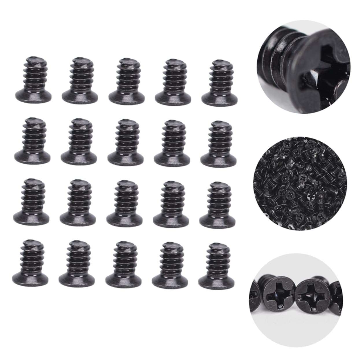 Mikikit 200 Pcs 3.5-Inch HDD Screws Flat Head Computer Hard Drive Screws - Black Nickel Chassis Screws for PC Case, Hard Drive Mounting & Hot Swap Accessories - Perfect for DIY Computer Builds and HDD Upgrades