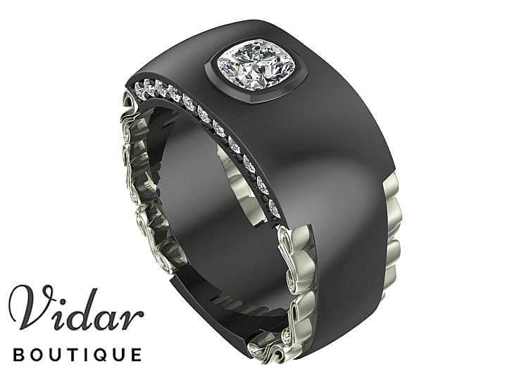 Two-Tone Gold Diamond Wedding Band for Men - 14K White & Yellow Gold Ring with Genuine Diamonds - Perfect for Engagement, Anniversary & Special Occasions