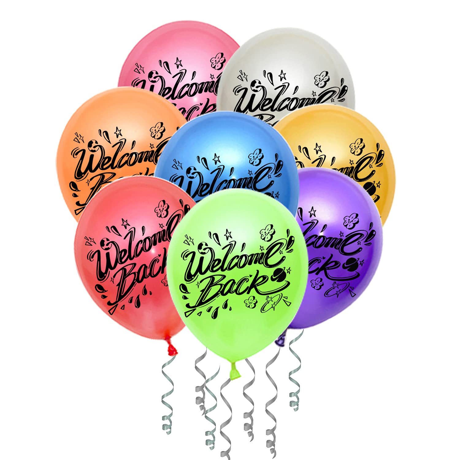 JumDaQ Welcome Back Balloons - 21-Piece Tropical Balloon Set for Back to School, Reunion, Army Homecoming & Family Party Decorations | Perfect for Home, Office & Outdoor Celebrations