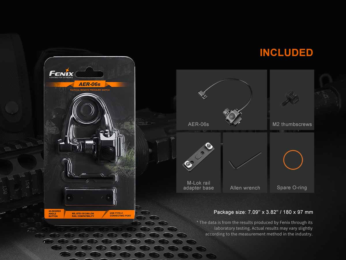 Fenix AER 06s Tactical Remote Switch for Flashlights - Waterproof & Durable Tactical Gear for Outdoor, Hunting & Emergency Use (Discontinued Model)