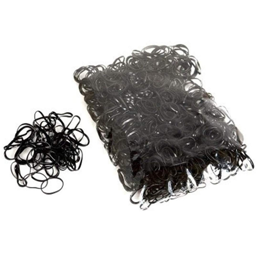 Underleaf 1000 Mini Soft Rubber Bands for Kids Hair Braids - Black Elastic Hair Ties for Girls & Boys - Perfect for Braiding, Ponytails & DIY Crafts