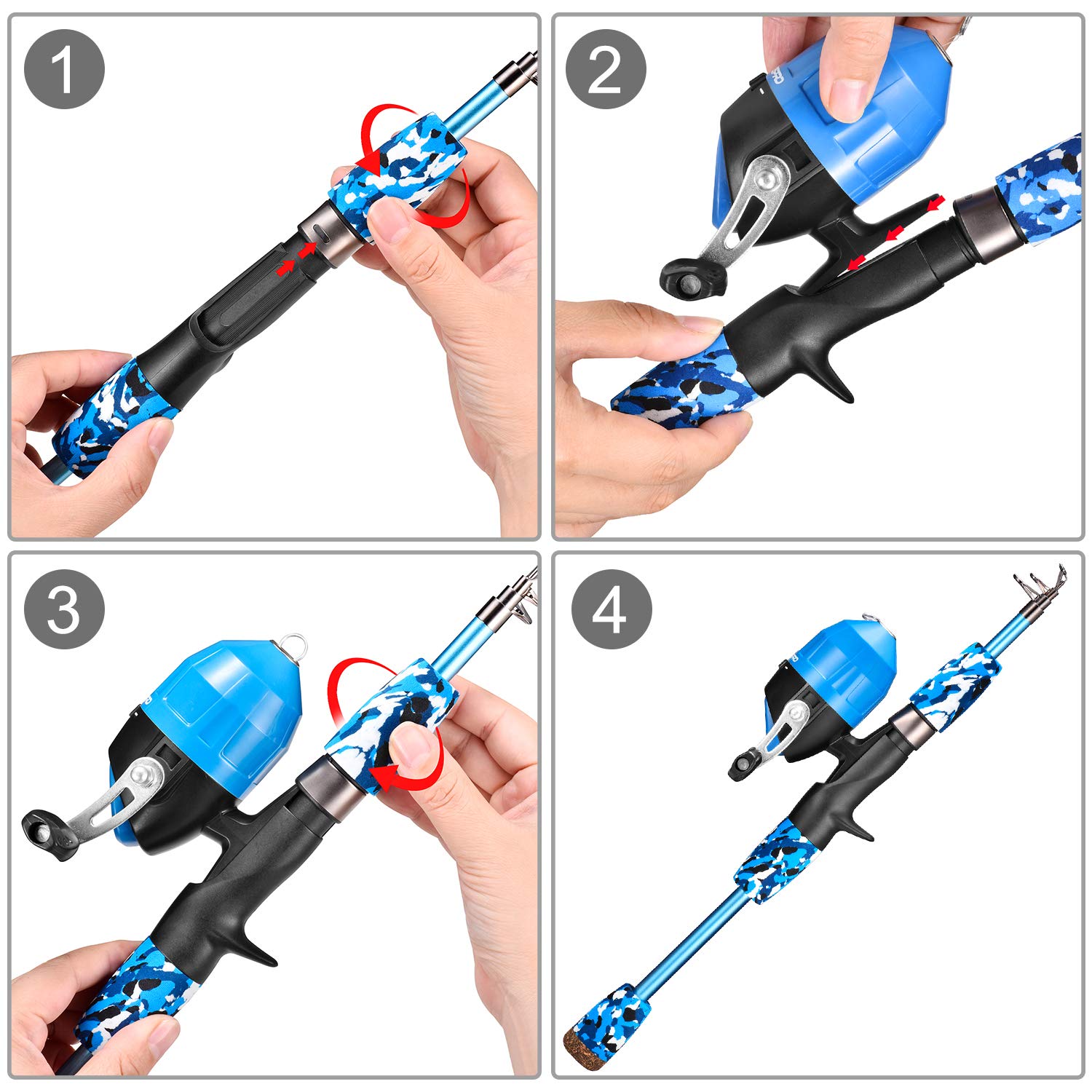 ODDSPRO Pink Kids Fishing Pole - Portable Telescopic Fishing Rod and Reel Combo Kit with Spincast Reel & Tackle Box for Girls and Youth | Perfect for Outdoor Fishing, Camping, and Family Bonding Activities