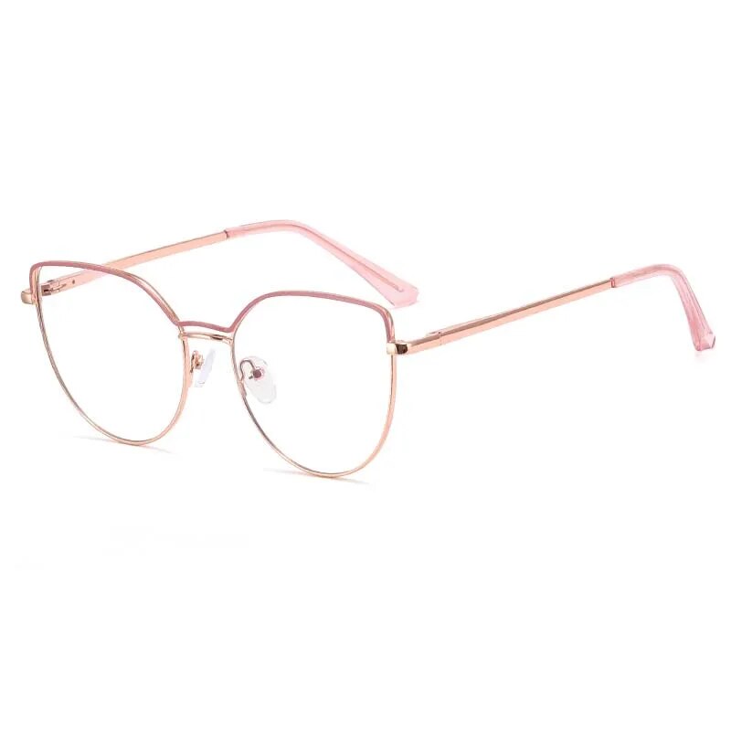 CCspace Women's Full Rim Square Cat Eye Stainless Steel Double Bridge Eyeglasses Frame 53261 - Trendy Retro Glasses for Women, Perfect for Office, Reading & Fashion Accessories