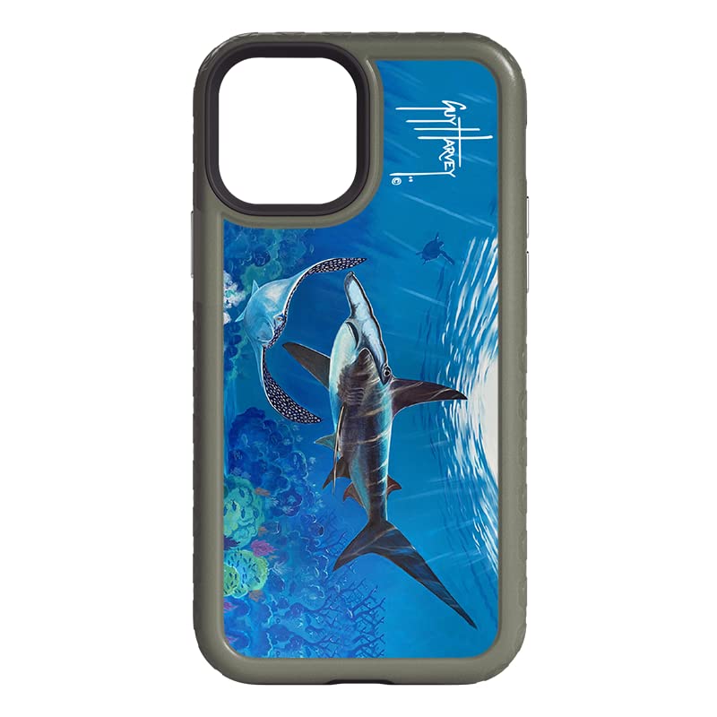 Guy Harvey Hammer Down Fortitude Series Cell Phone Case for iPhone 12/12 Pro - Olive Drab Green Protective Cover | Shark Tank Featured | Retail Packaging | Perfect for Outdoor Adventures & Daily Protection
