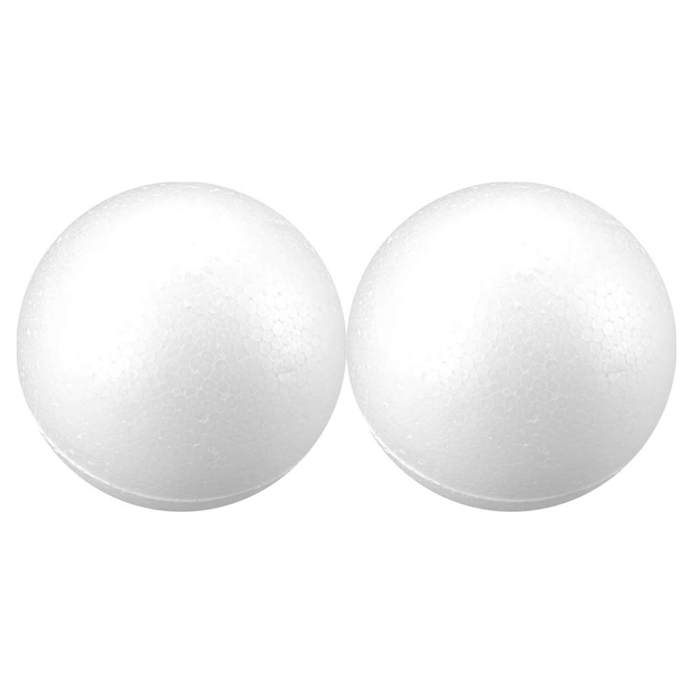 PRETYZOOM 2-Pack 20cm White Christmas Foam Balls - Snowball Ornaments, Styrofoam Polystyrene Balls for Holiday, Wedding & Party Decorations - Perfect for DIY Crafts, Tree Decor, and Festive Centerpieces