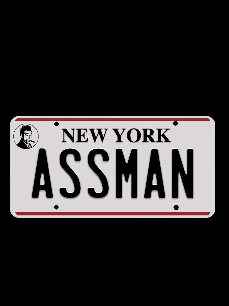 Seinfeld New York Assman Men's Black T-Shirt - Funny Vintage TV Show Graphic Tee for Casual Wear & Fan Gifts