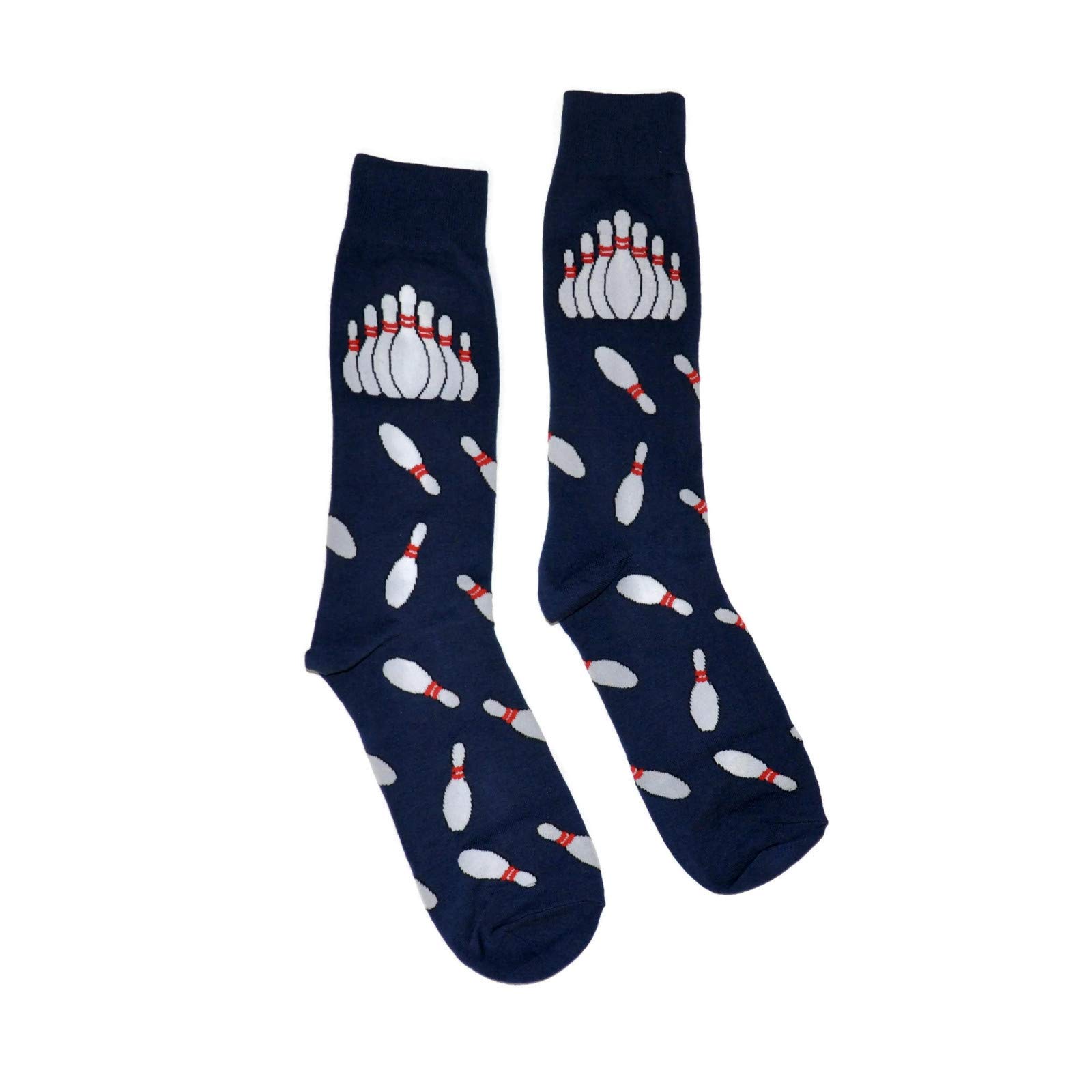 Men's Bowling Themed Novelty Crew Socks - Fun Sports Gift for Bowlers & Casual Wear