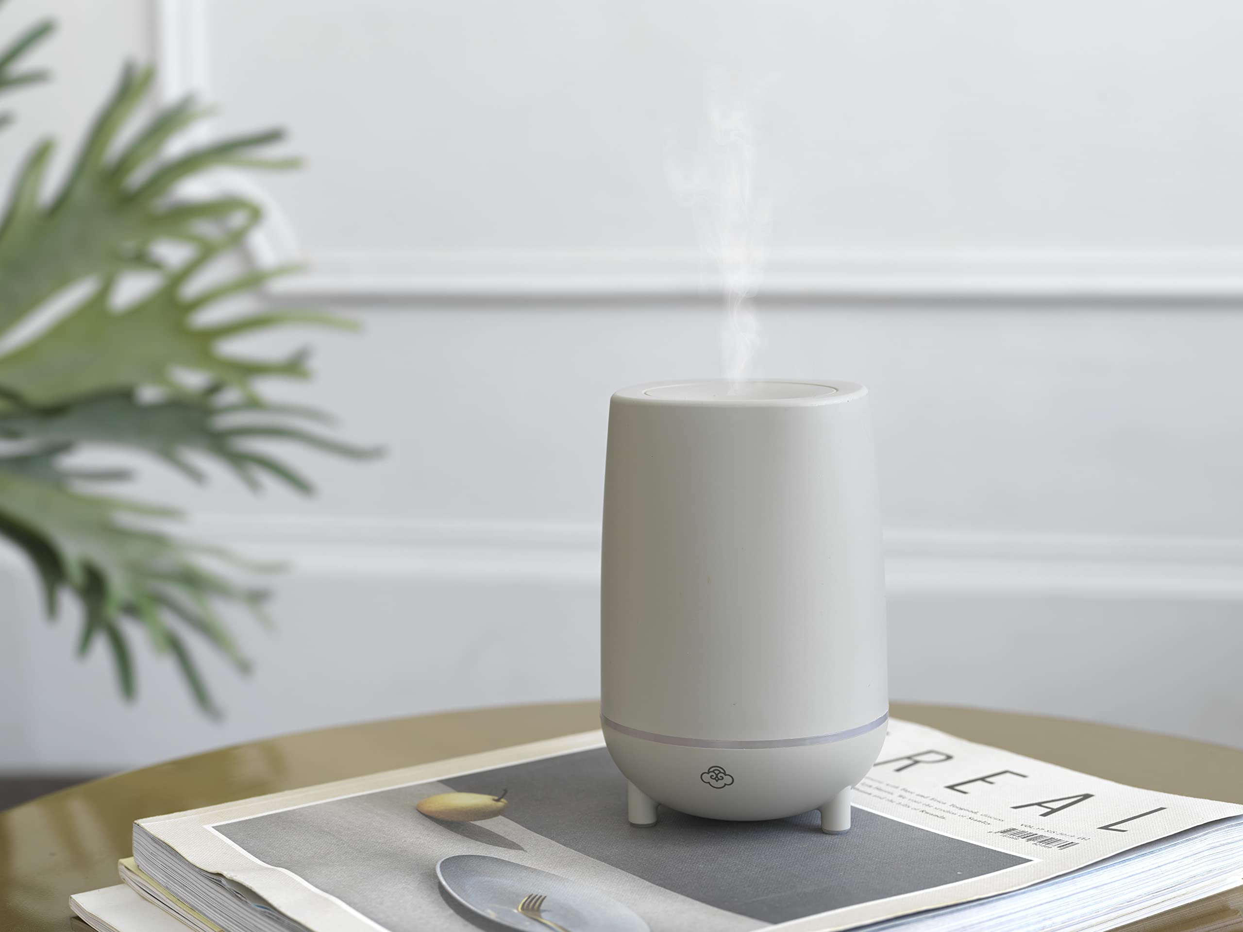 Serene House Ultrasonic Aromatherapy Essential Oil Diffuser with Calming Rain Mist & Warm White Light - 100ml Grey, Auto Shut-Off, Unbreakable Design for Home Spa, Yoga, Meditation & Bedroom Relaxation