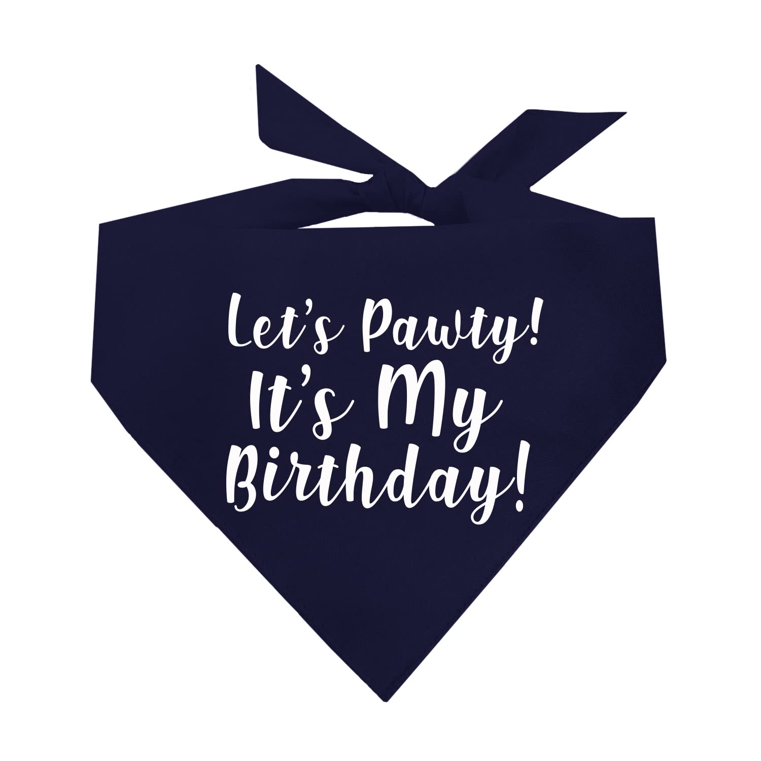 Let's Pawty! It's My Birthday Dog Bandana - Navy Blue Adjustable Pet Bandana for Dogs & Puppies - Perfect for Birthday Parties, Pet Celebrations & Photo Shoots