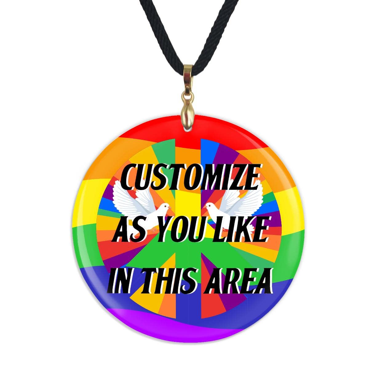 Yimapingchuan Shell Pendant Necklace for Women - Simple Charm Choker with Rainbow LGBT Pride Design - Peace Love Jewelry Gift for Kids & Teens - Perfect for Pride Month, Birthday Presents & Everyday Wear