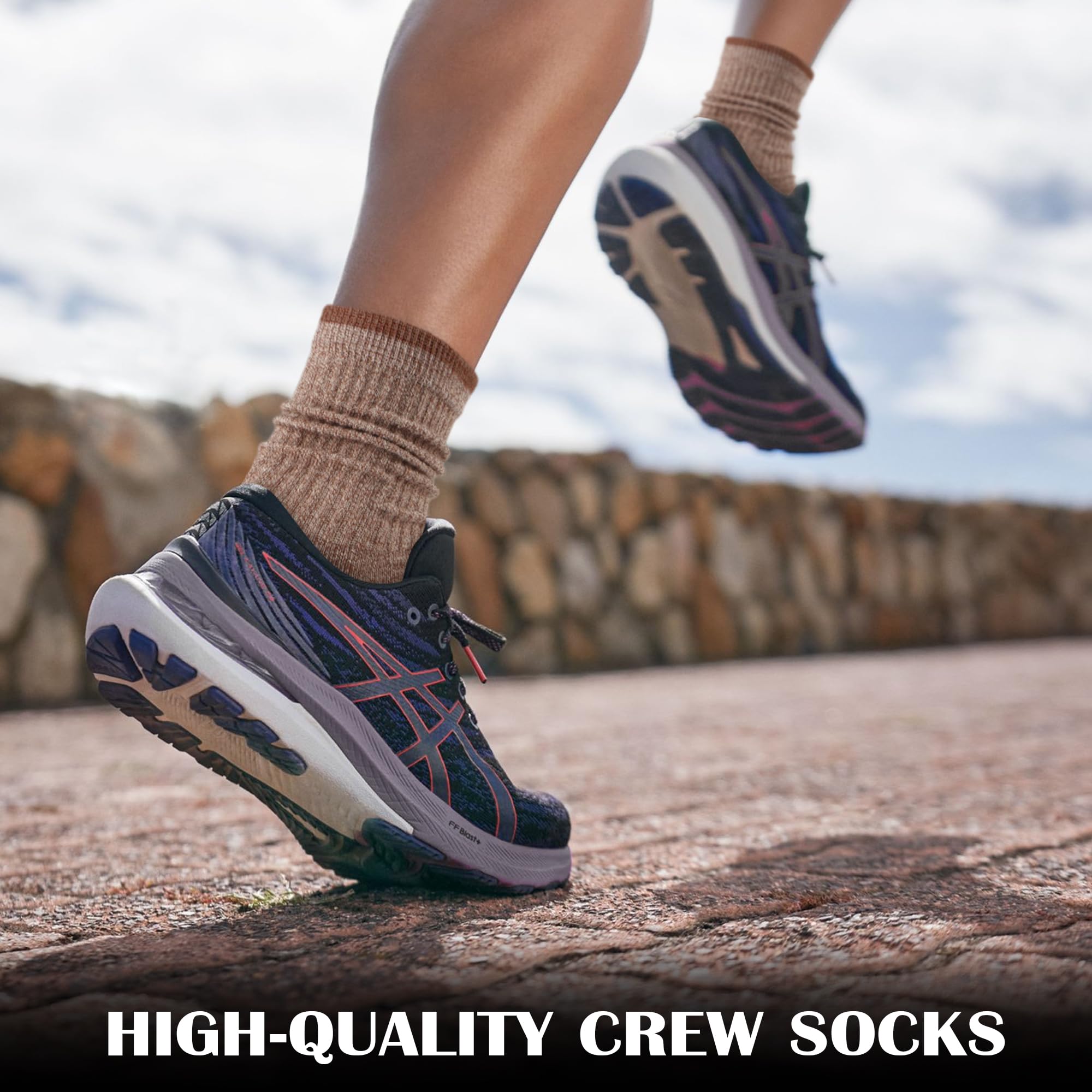 Gonii Women's Thick Cushioned Hiking & Running Athletic Crew Socks - 5 Pairs Pack for Outdoor Sports, Gym Workouts and Everyday Comfort
