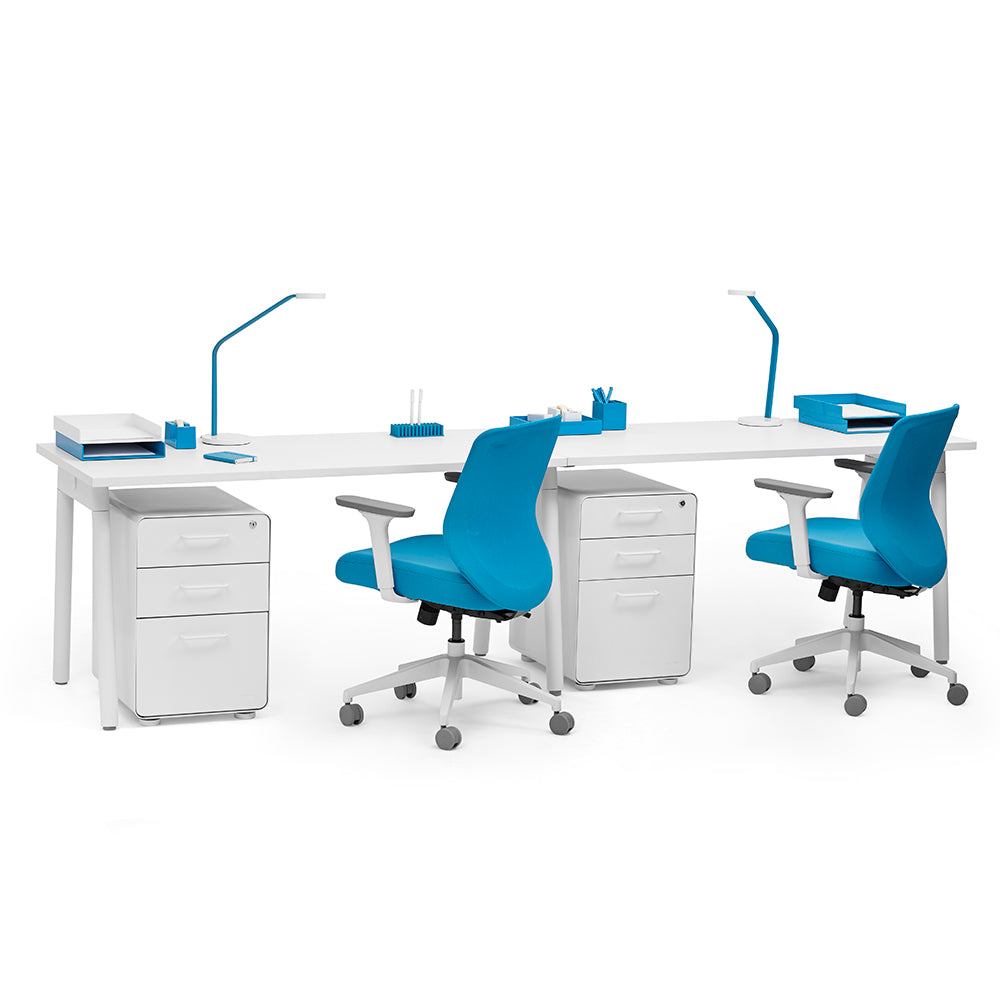 Series A Single Desk for 2 - Modern Two-Person Office Desk with Ample Workspace | Perfect for Home Office, Study Room & Small Workspaces