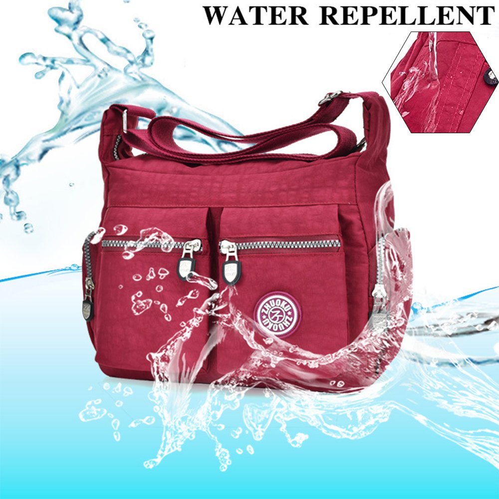 **Chikencall Women's Crossbody Shoulder Bag - Waterproof Nylon Purse with Multiple Pockets, Lightweight Casual Handbag for Travel, Work & Daily Use**