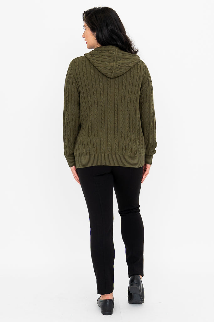 Elsie Sweater - Soft Cotton Knit Pullover in Olive Green | Women's Casual Wear for Fall & Winter | Perfect for Office, Dates & Cozy Evenings