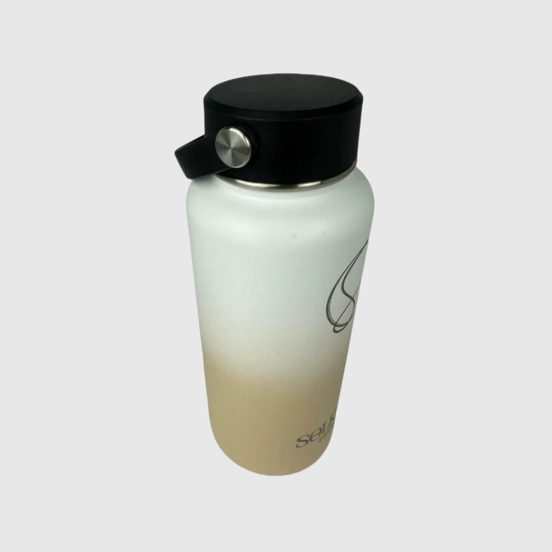 Pastel Beige Insulated Stainless Steel Water Bottle 32oz (950ml) - Keep Drinks Hot/Cold for Hours, Perfect for Hiking, Gym & Office Use