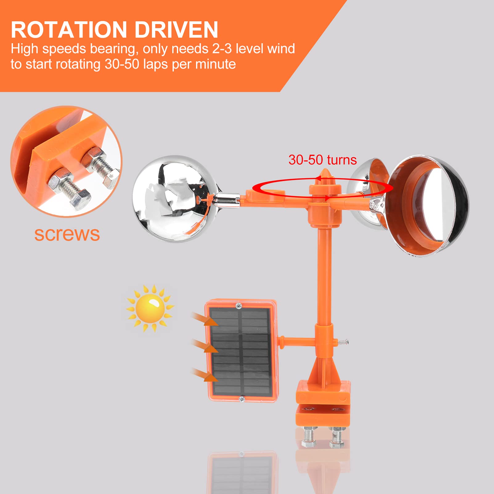 Solar Bird Deterrent Spinners - Garden & Farm Pest Control