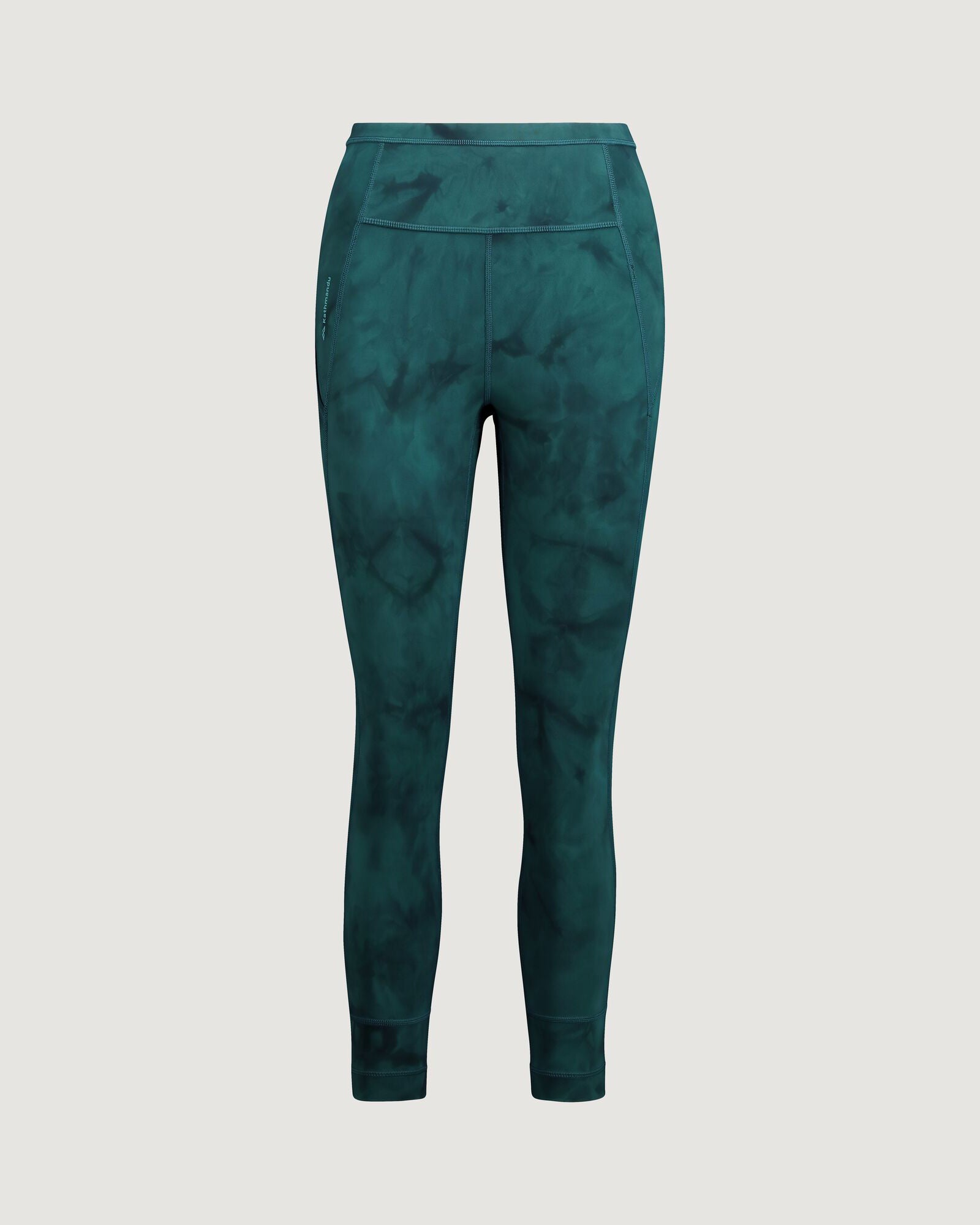 WELL.DER.NESS Move Women's 7/8 Leggings - Deep Lagoon Sunburst Print Yoga Pants for Workout, Running & Lounge Wear