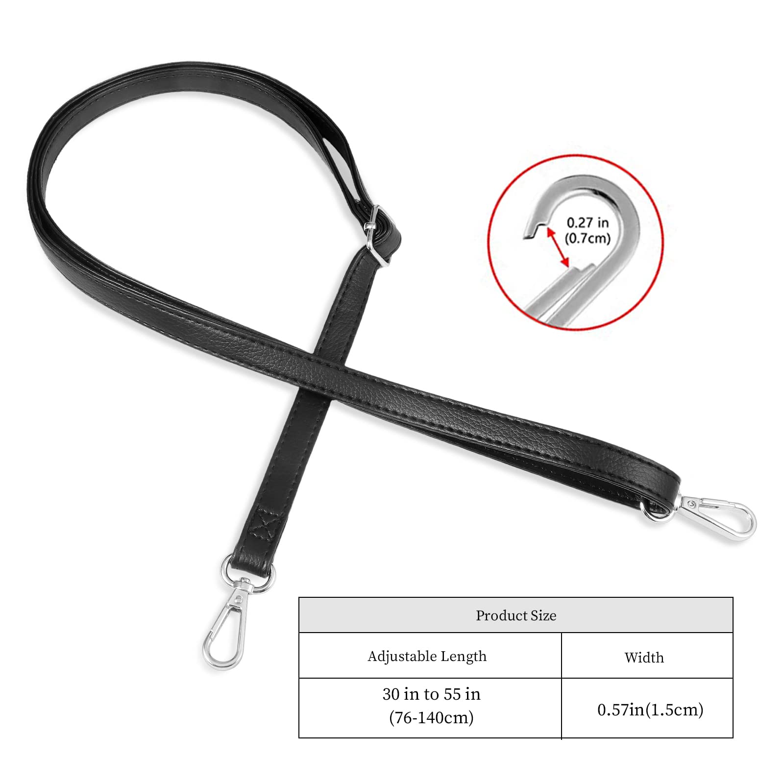 Adjustable Leather Crossbody Purse Strap Replacement - 30 to 55 Inches | Durable Bag Shoulder Strap for Women's Handbags, Totes & Messenger Bags | Perfect for Work, Travel & Everyday Use