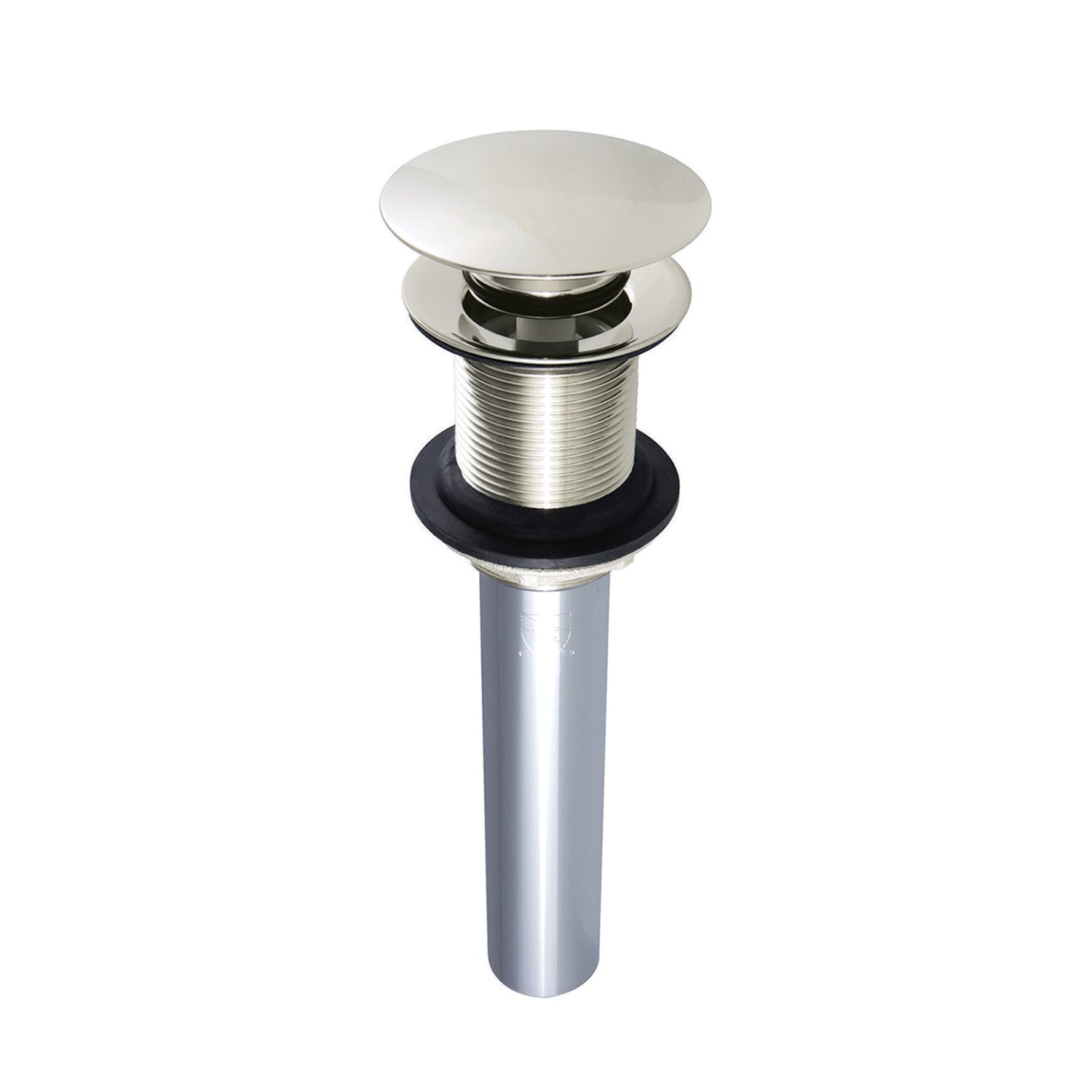 Push Pop Up Drain Without Overflow - Stainless Steel Bathroom Sink Drain Stopper for Kitchen & Bathroom (Perfect for Modern Vanities, Utility Sinks & Laundry Rooms)