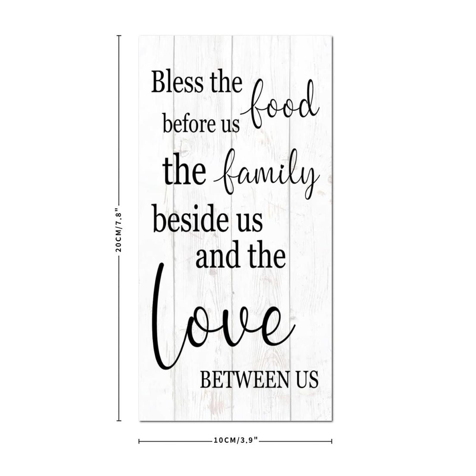 Custom Wooden Blessing Sign - 'Bless The Food Before Us, The Family Beside Us' - 4x8 Inch Rustic Farmhouse Kitchen Wall Decor - Perfect for Dining Room, Farmhouse Kitchen & Home Entryway Decor