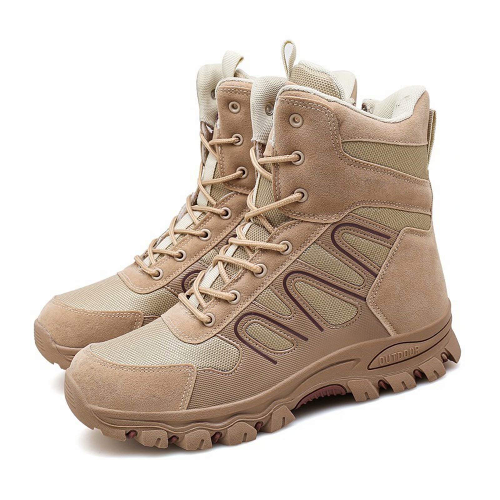JRY� Men's Tactical Boots - Lightweight Military Combat Boots for Outdoor Hiking, Camping & Work | Breathable Army Training Shoes for Mountaineering & Off-Road Adventures | Durable Safety Work Boots for Men