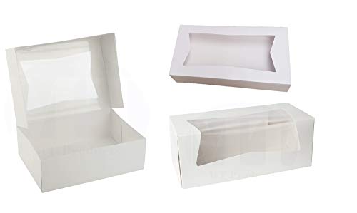 White Pastry Boxes with Window - 15-Pack for Bakery & Gifts