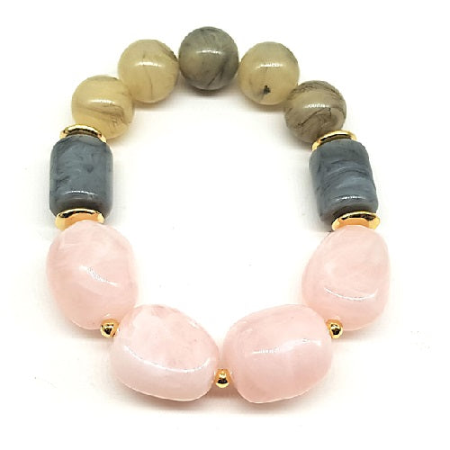 Homaica Natural Pink Bead Bracelet for Women - Handmade Boho Chic Jewelry, Perfect for Everyday Wear, Gifts & Special Occasions