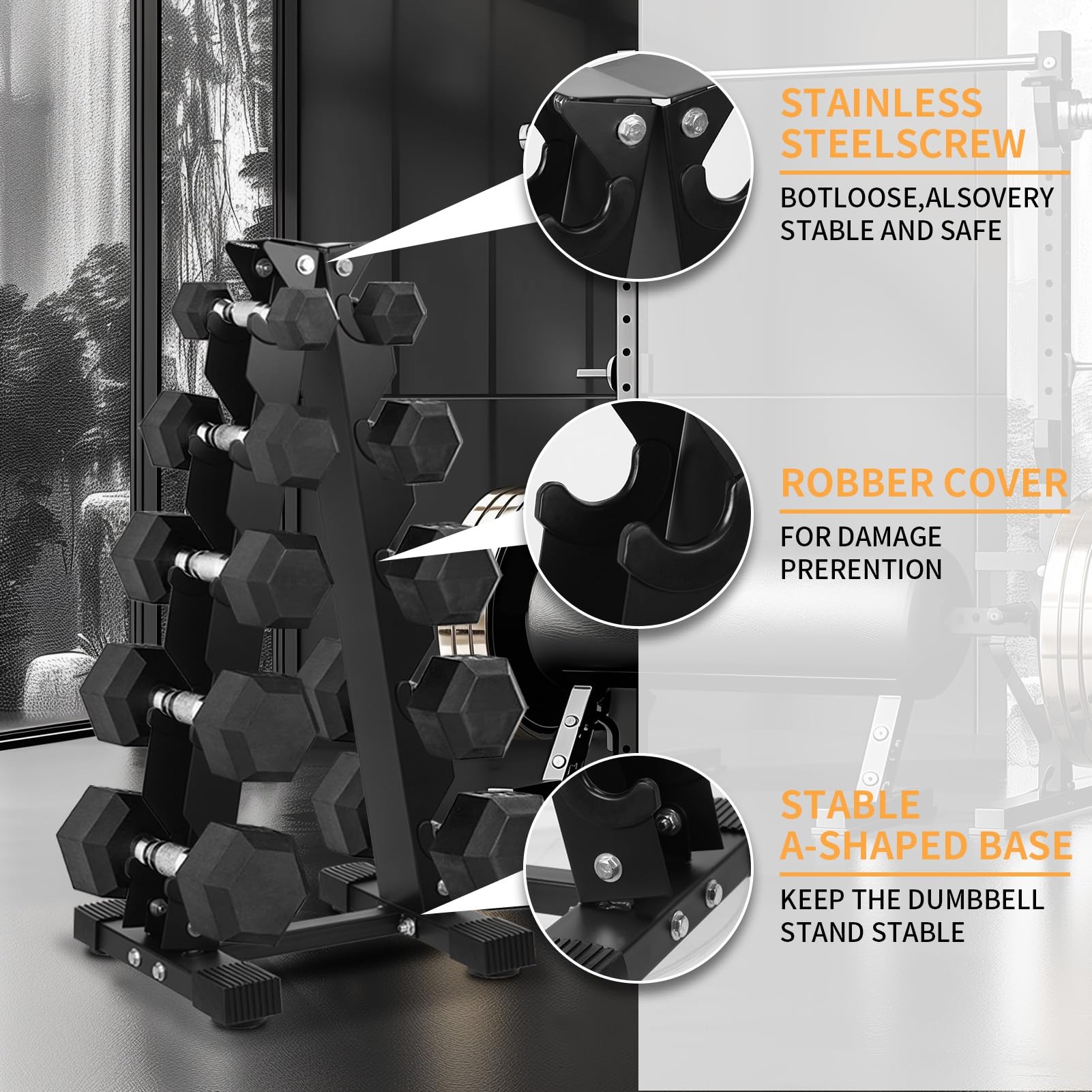 5 Tier Dumbbell Rack Stand - Heavy Duty Metal A-Frame Weight Storage Organizer for Home Gym Equipment | Perfect for Strength Training, CrossFit & Garage Workouts (2025 New Version)