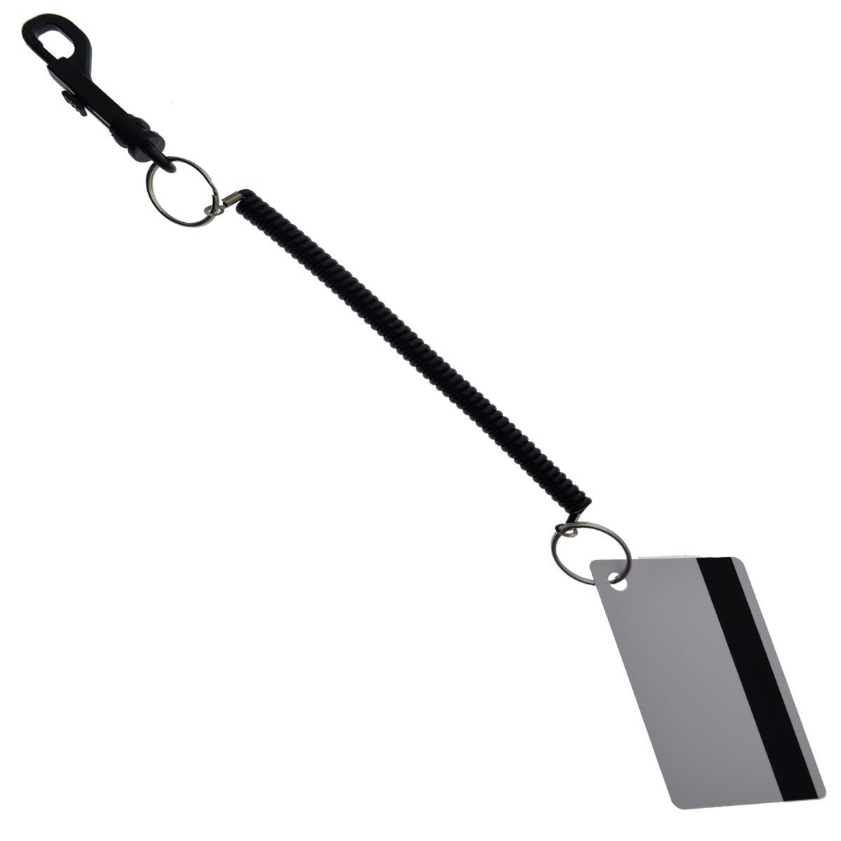 5 Pack Black Bungee Coil Cords - Stretchy Elastic Badge Lanyard & Keychain Holder for ID Cards, Keys, Casino Cards - Light Duty Use for Office, Events, Security, and Retail Workers
