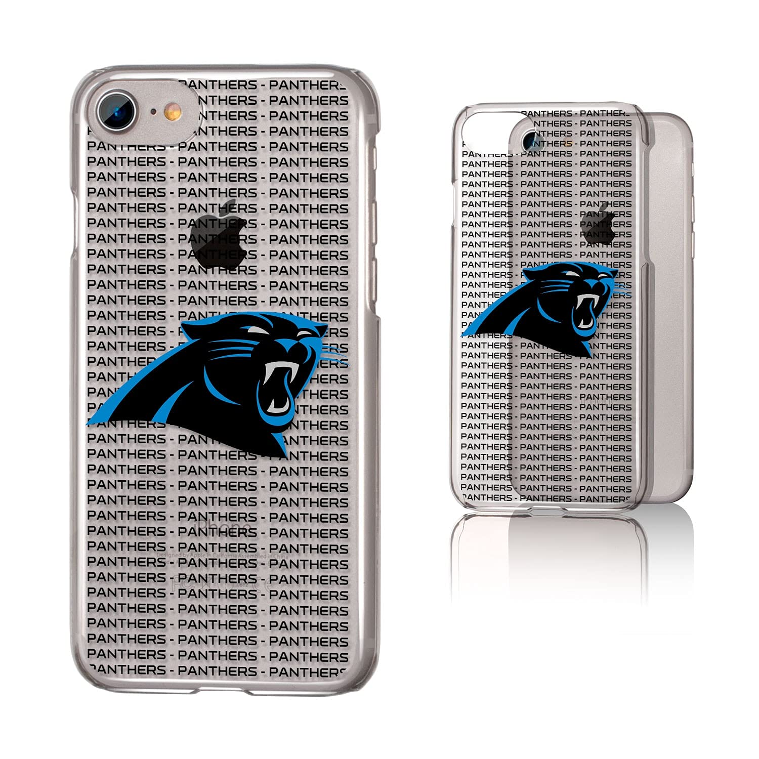 Carolina Panthers iPhone Clear Case with Text Backdrop - Slim Protective Cover for iPhone 13/14/15 Pro Max - Perfect for Game Day & Panthers Fans