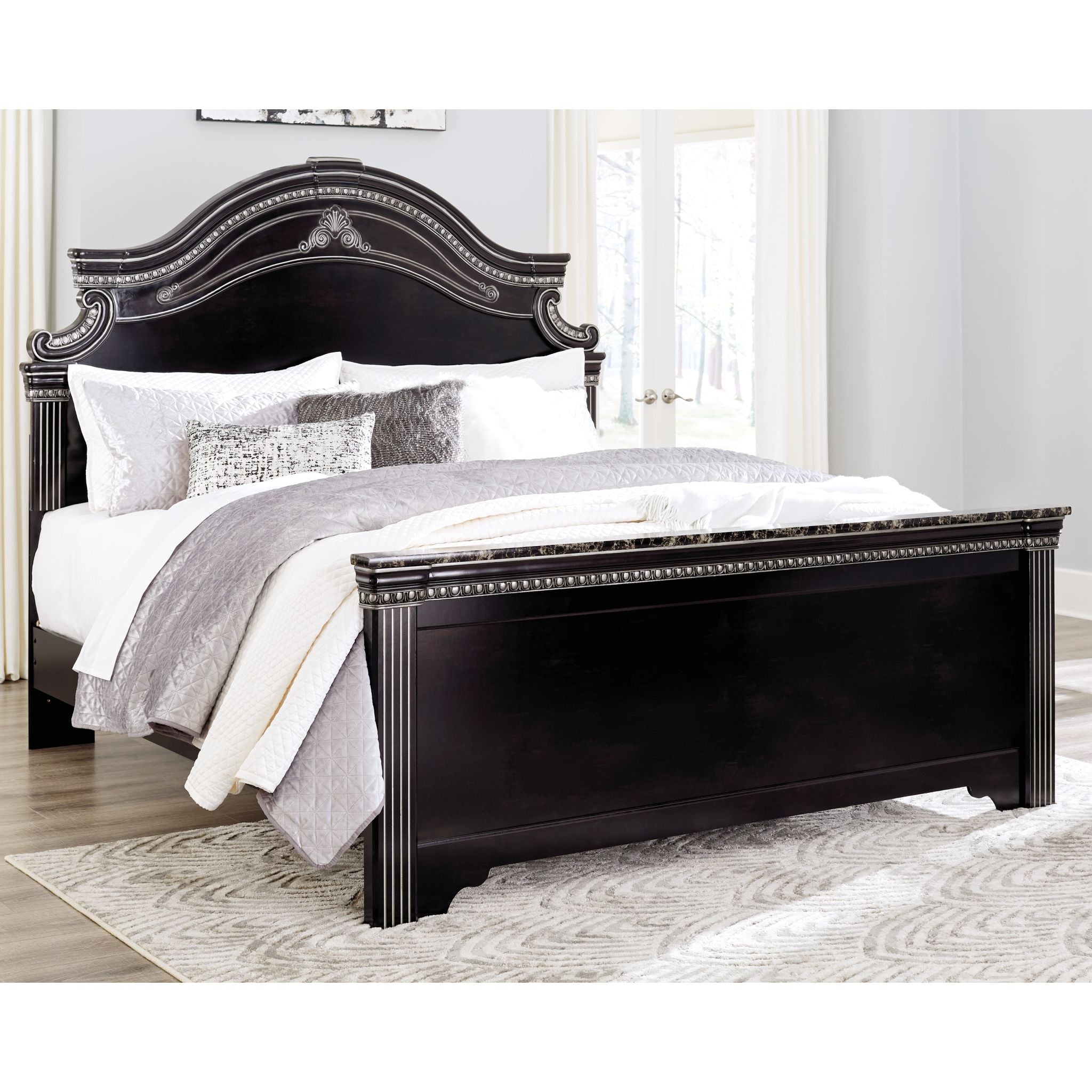 Ashley Necessities 3-Piece Panel Bed Set - Queen Size Bed Frame with Headboard & Footboard - Modern Bedroom Furniture for Master & Guest Rooms