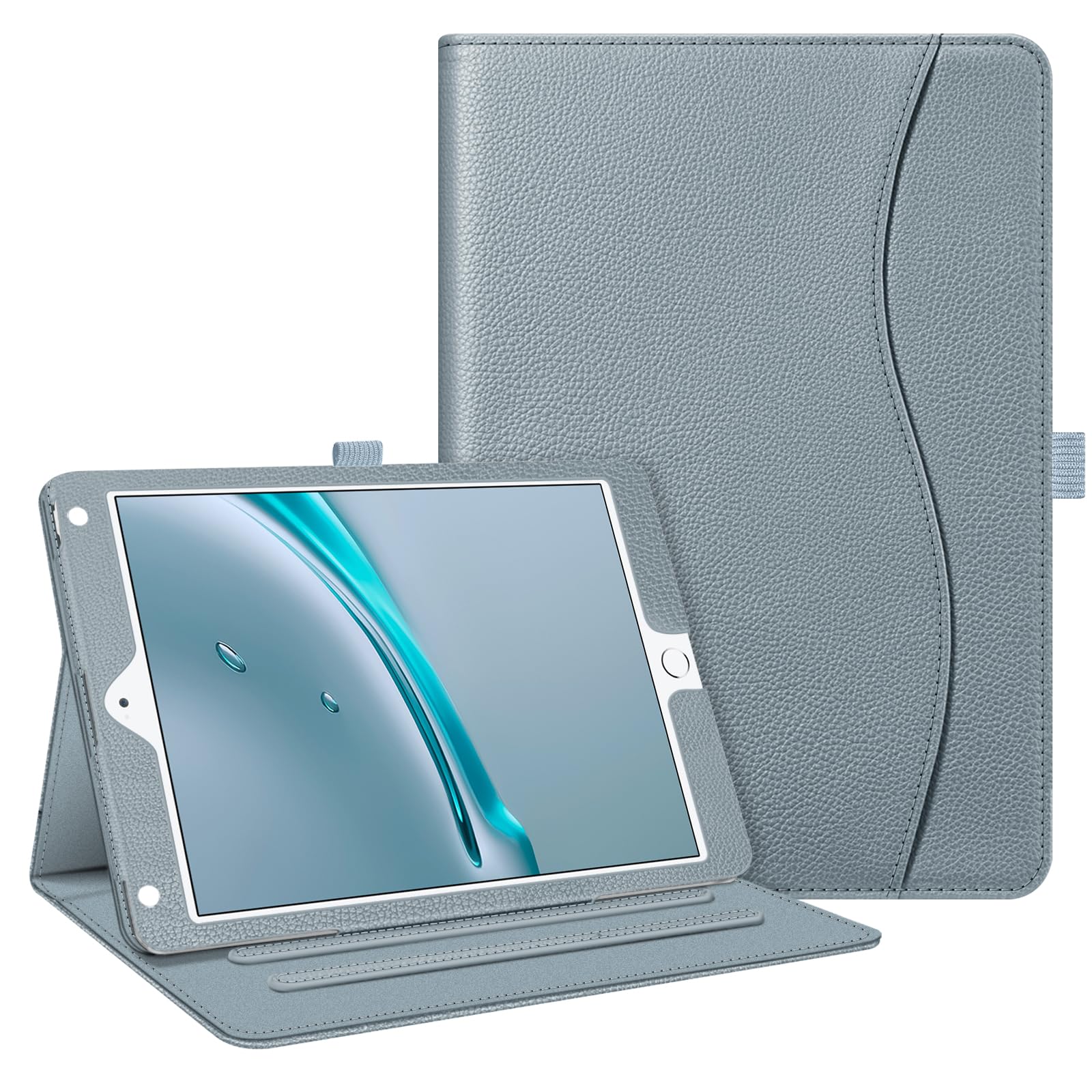 Fintie Protective Case for iPad 6th/5th Generation (2018/2017 Model) & iPad Air 2/Air 1 (9.7 Inch) - Shockproof Corner Protection, Multi-Angle Stand Cover with Storage Pocket, Cloudy Blue - Perfect for Work, School & Travel