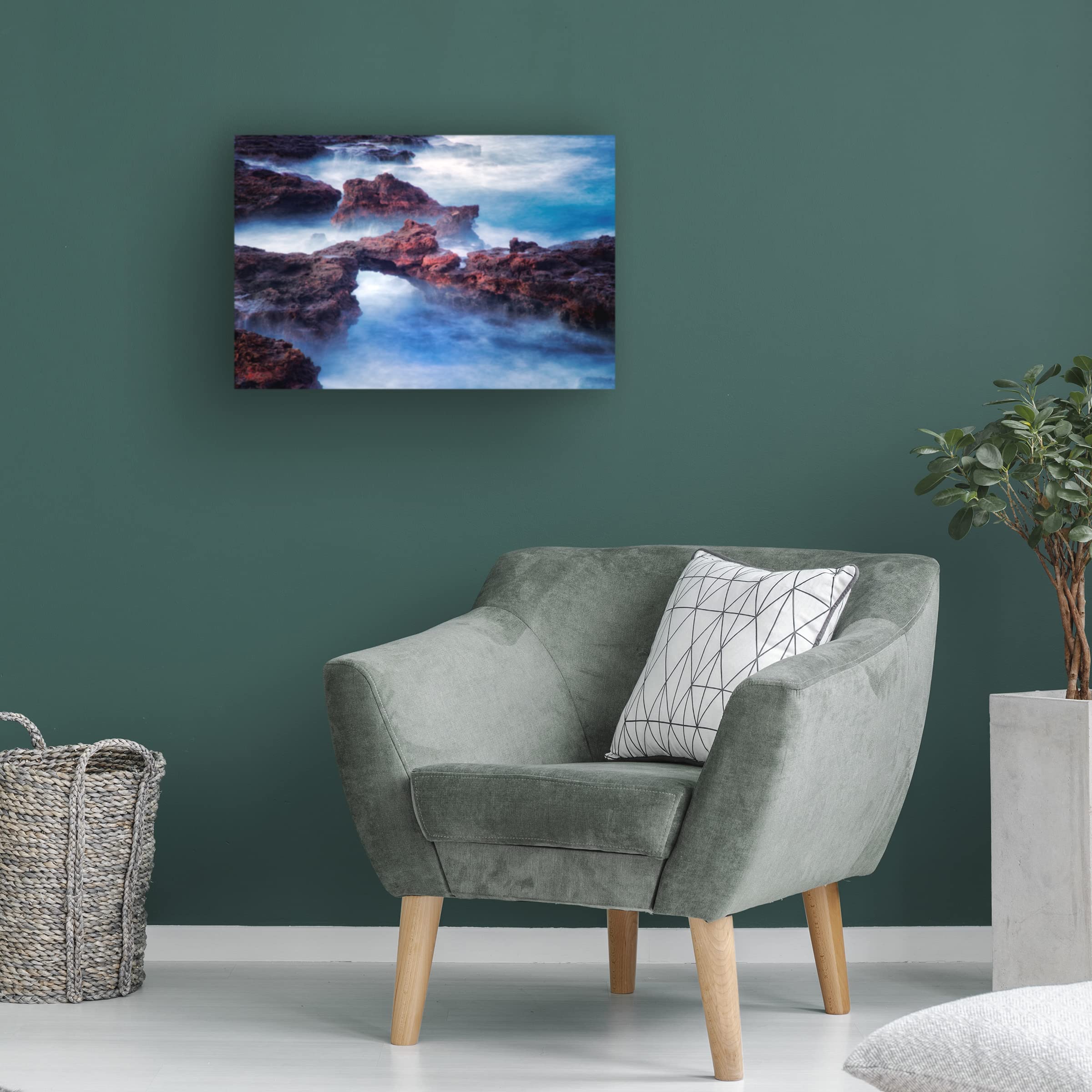 Dennis Frates 'Rocky Coastline 11' Canvas Wall Art Print - Stunning Ocean Landscape Painting for Living Room, Bedroom & Office Decor