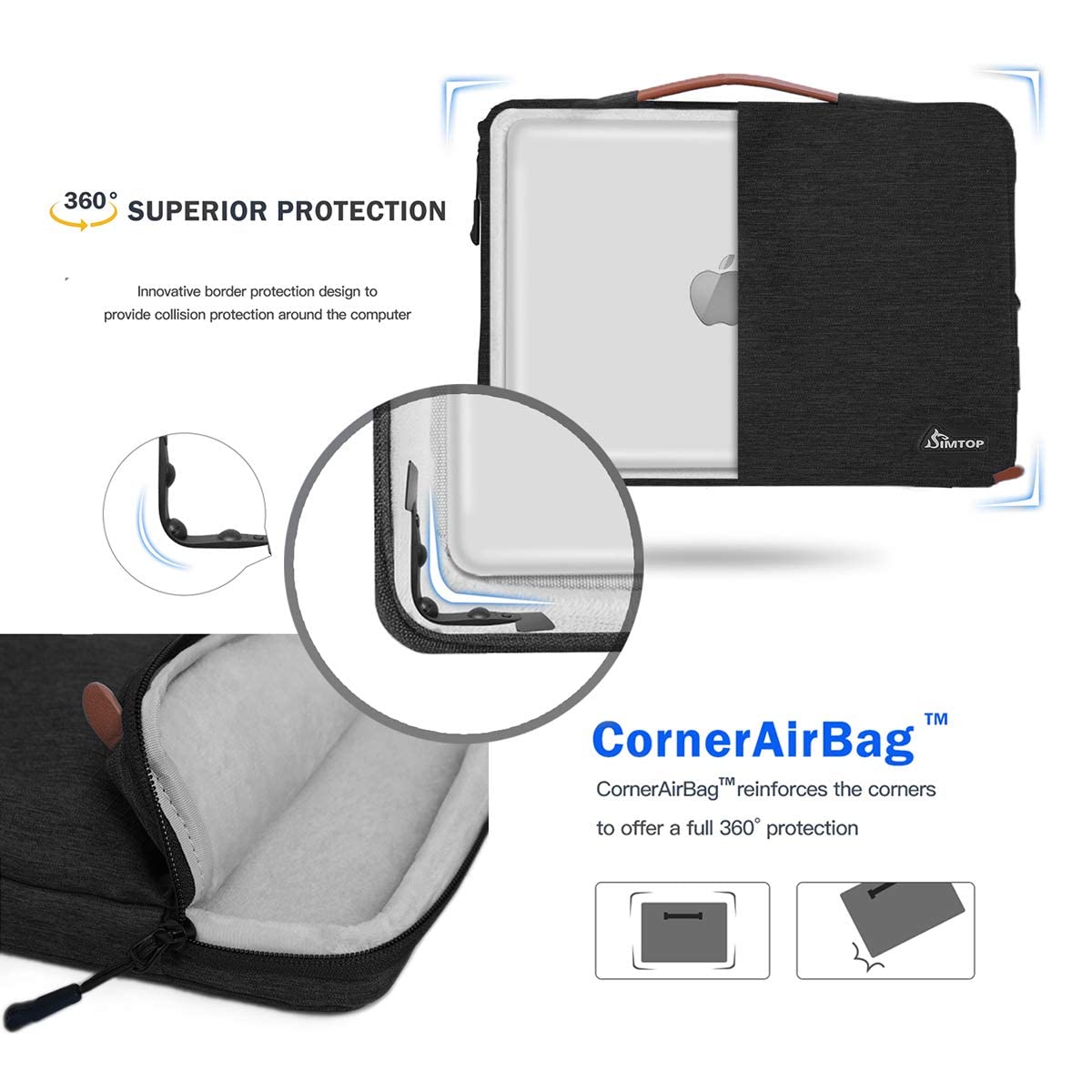 13 Inch Laptop Sleeve Case for MacBook Pro & Air - Water Resistant YKK Zipper Bag with Premium Polyester Fabric - Perfect for Work, Travel & School Protection