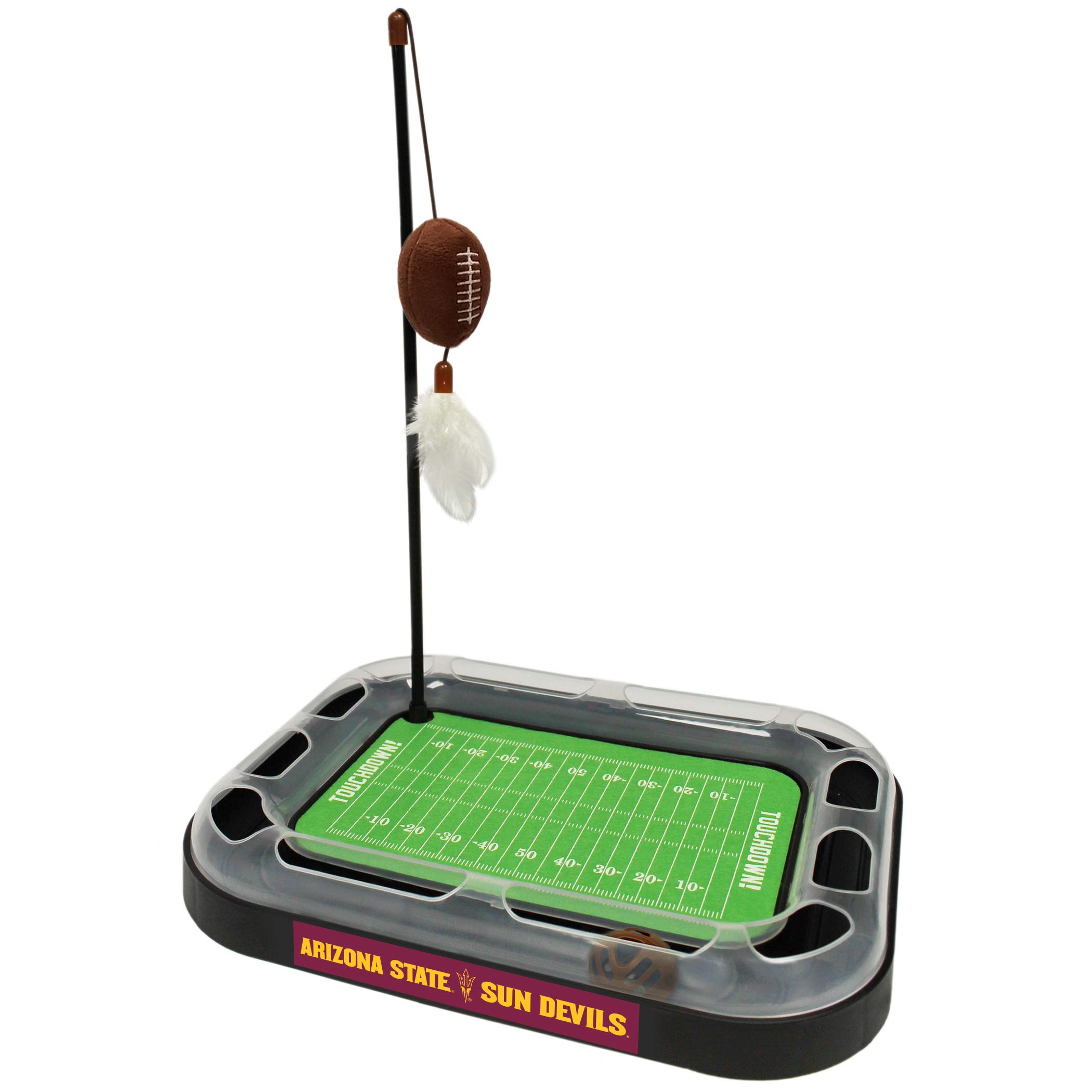 Interactive Cat Toys 5-in-1 Set with Scratcher, Ball Bell Track, Wand, Catnip Plush Football & Feathers - Fun Playtime for Indoor Cats, Kittens & Multi-Cat Households