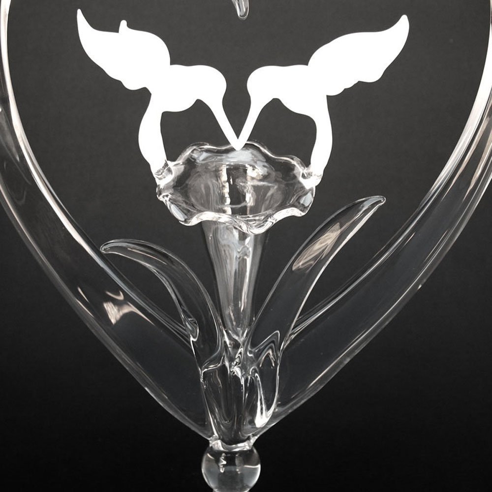 Hand Blown Glass Hummingbird Wedding Cake Topper - Elegant Decoration for Wedding Cakes, Anniversary & Bridal Shower Desserts