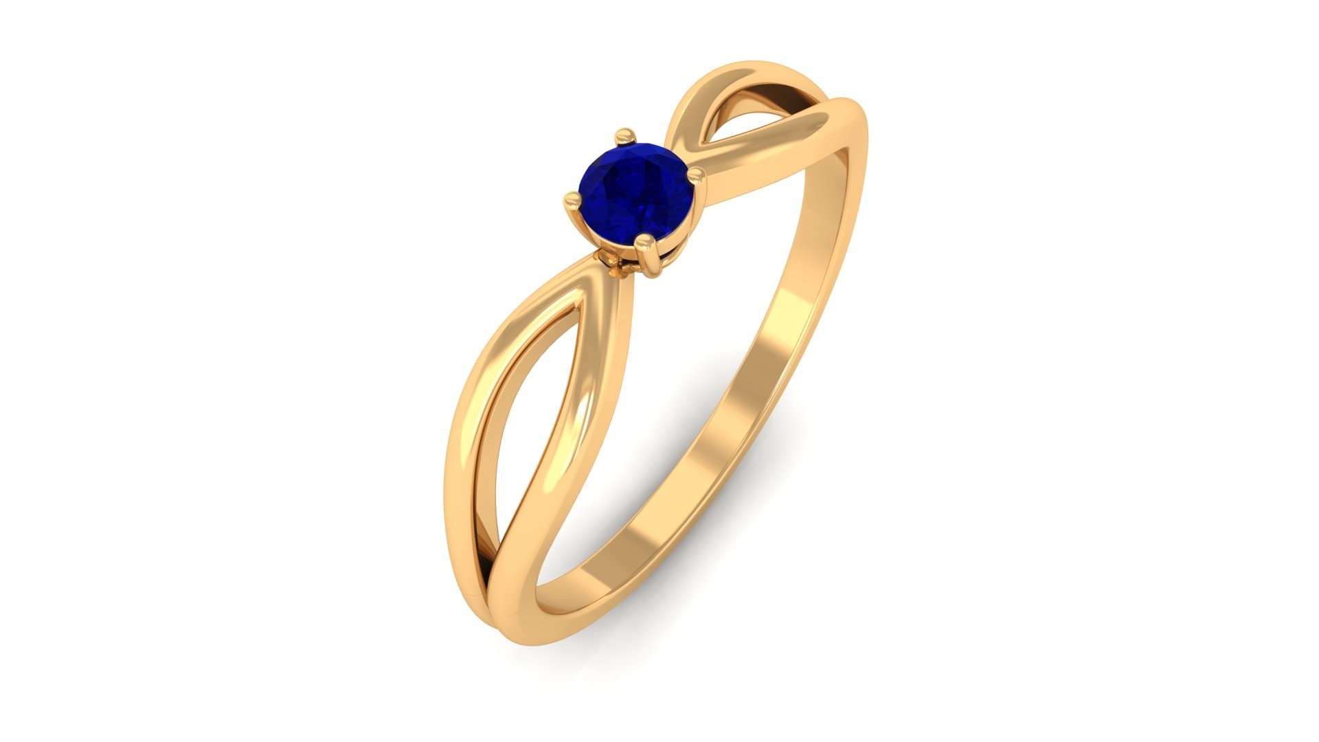 Natural Blue Sapphire Promise Ring for Women - 14K Gold or 925 Sterling Silver Split Shank September Birthstone Ring - Perfect for Anniversaries, Engagements & Special Occasions