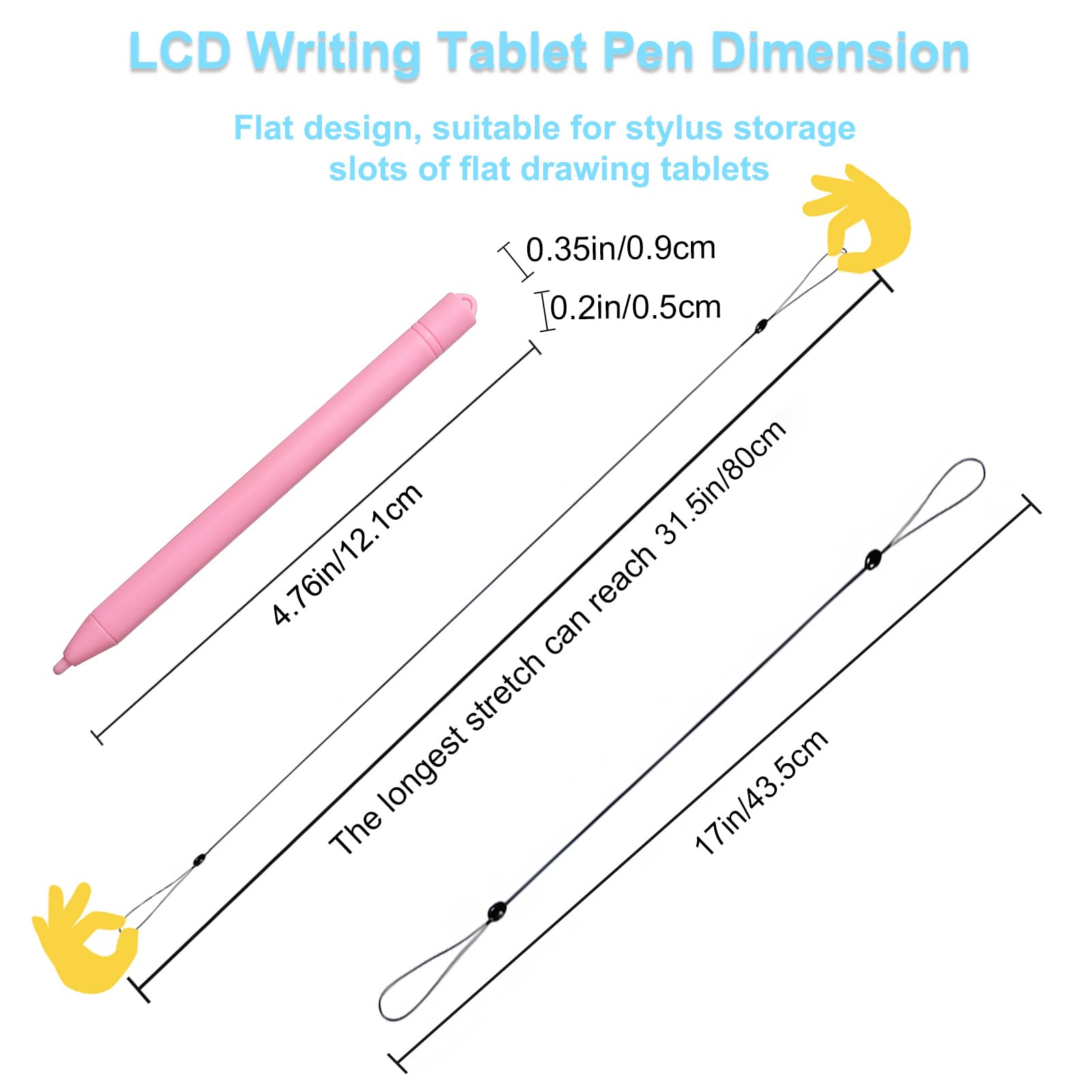 6-Pack Kids Stylus Pen for LCD Writing Tablets - Boogie Board Compatible, Drawing & Learning Fun
