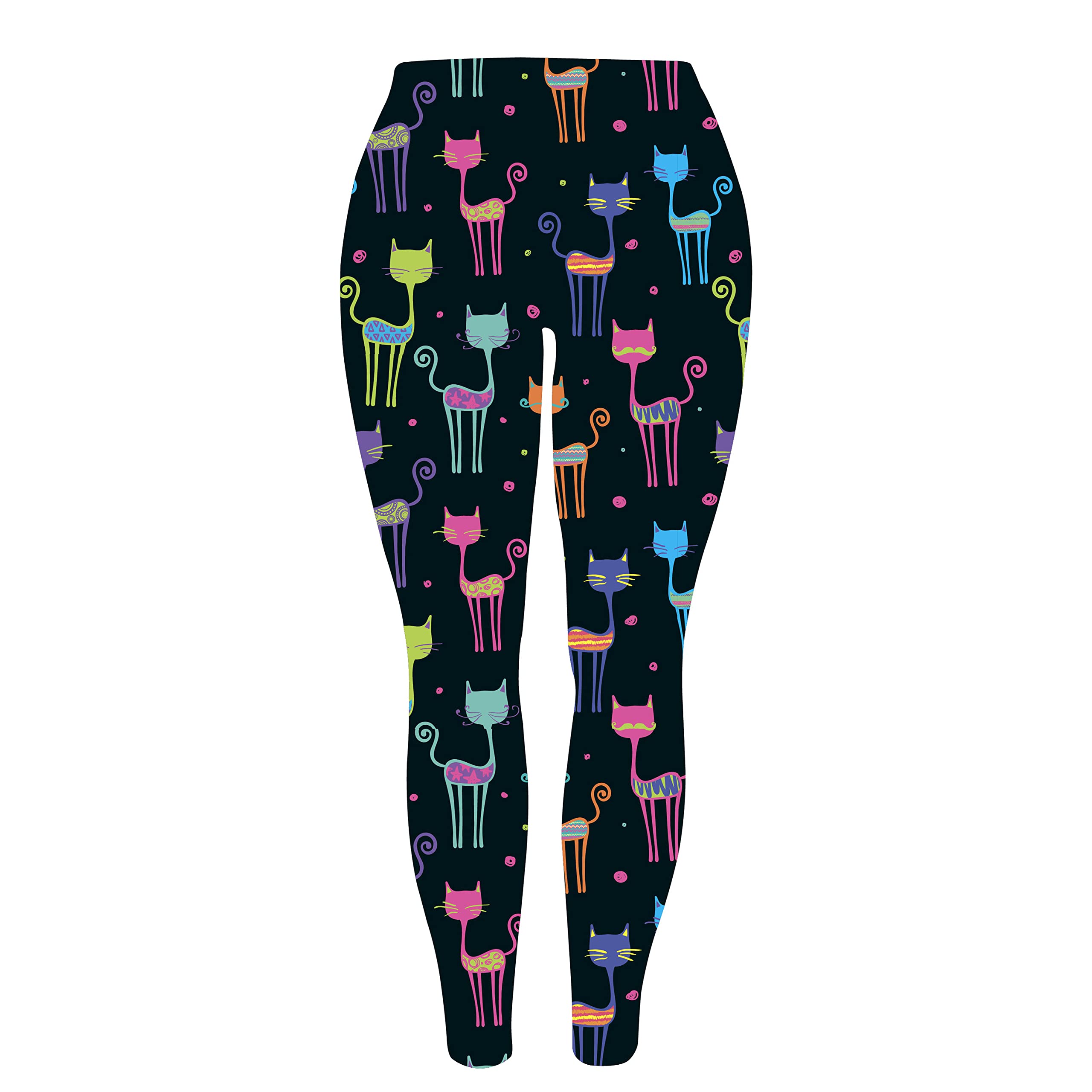 Rantanto Soft Cat Kitten Meow Funny Women's Leggings - Comfortable Stretchy Yoga Pants for Casual Wear, Workout & Lounge