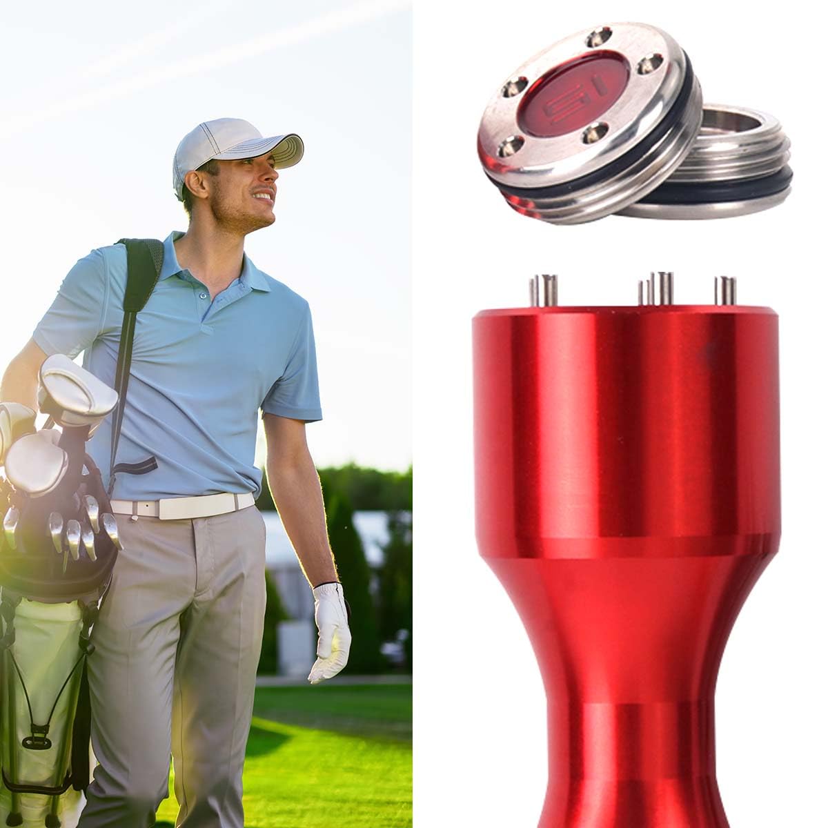 HISTAR 2-Piece Golf Club Weight Kit - Custom Red Weights & Red Wrench Tool for Titleist Scotty Cameron Putters | Perfect for Golf Club Customization & Performance Enhancement