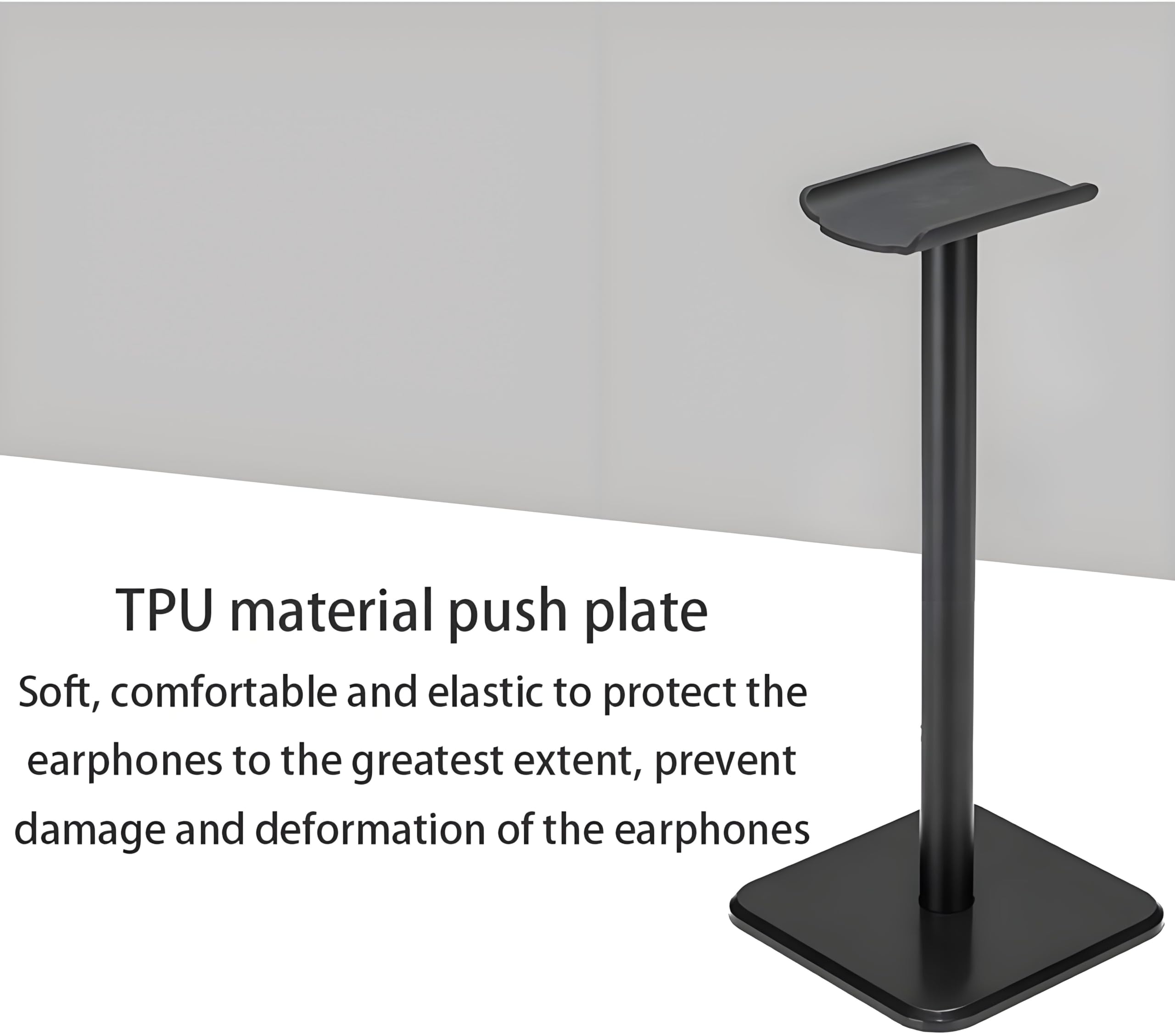 Premium Aluminum Headphone Stand - Universal Holder for AirPods Max, HyperX Cloud II, Xbox One, Turtle Beach, Sennheiser, Sony, Bose & Beats - Perfect for Gaming Setups & Bluetooth Headphones Display (Black) - Ideal for Home Office, Gaming Stations & Headphone Organization